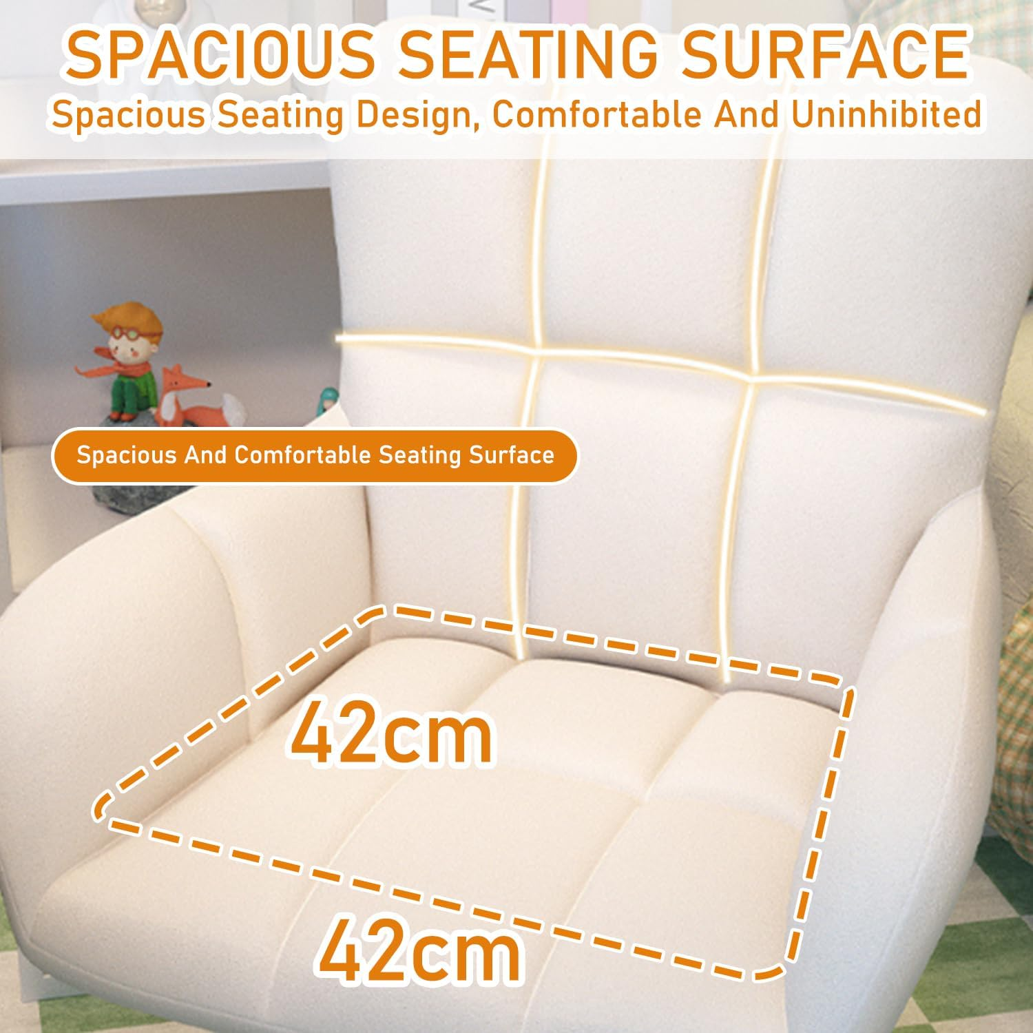 Uandhome Home Office Chair with Wheels,360&deg;Swivel Vanity Chair with Lumbar Pillow, Height Adjustable Computer Task Chair for Home Office, Modern Chair