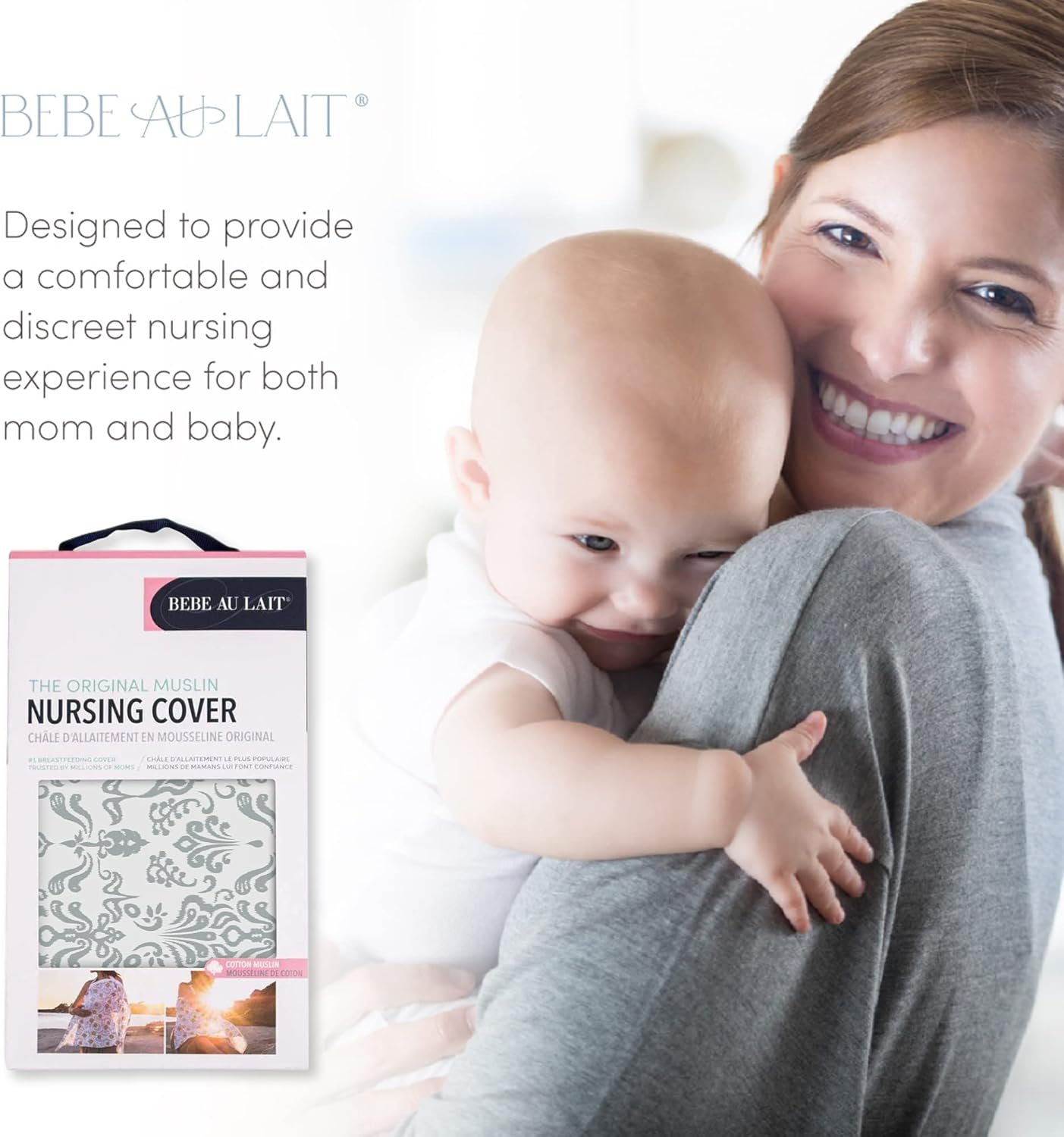 Bebe Au Lait Premium Muslin Nursing Cover, Lightweight and Breathable, Open Neckline, One Size Fits All - Atherton image number 4