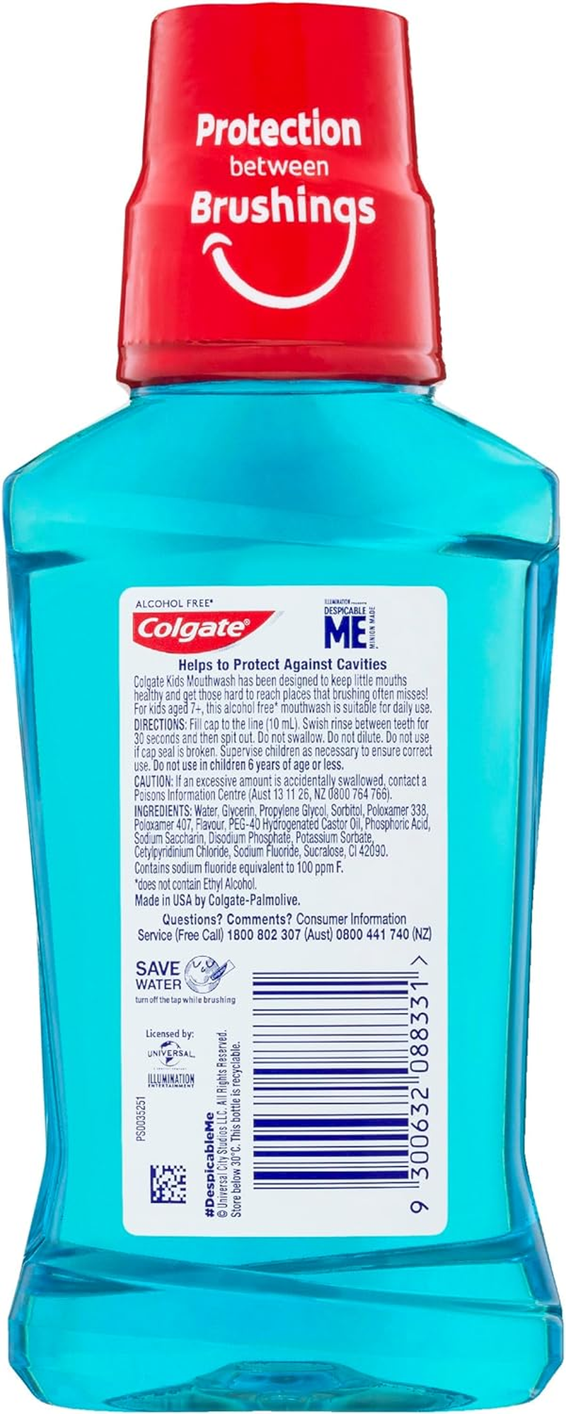 Colgate Kids Minions Antibacterial Mouthwash Rinse, for Children 7+ Years, Alcohol Free, Bubble Mint image number 6