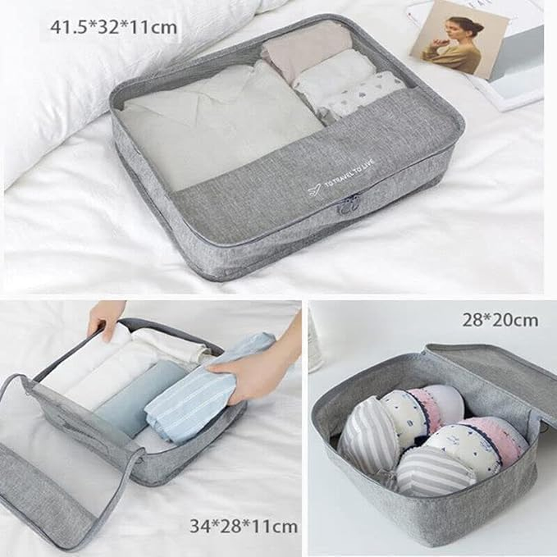 Fime 7 Set Packing Cubes for Suitcases - Versatile Travel Packing Organisers - Luggage & Travel Gear Bag - Ideal Packing Cubes for Travel - Compact Cubes/Pouches for Organising (Coffee)