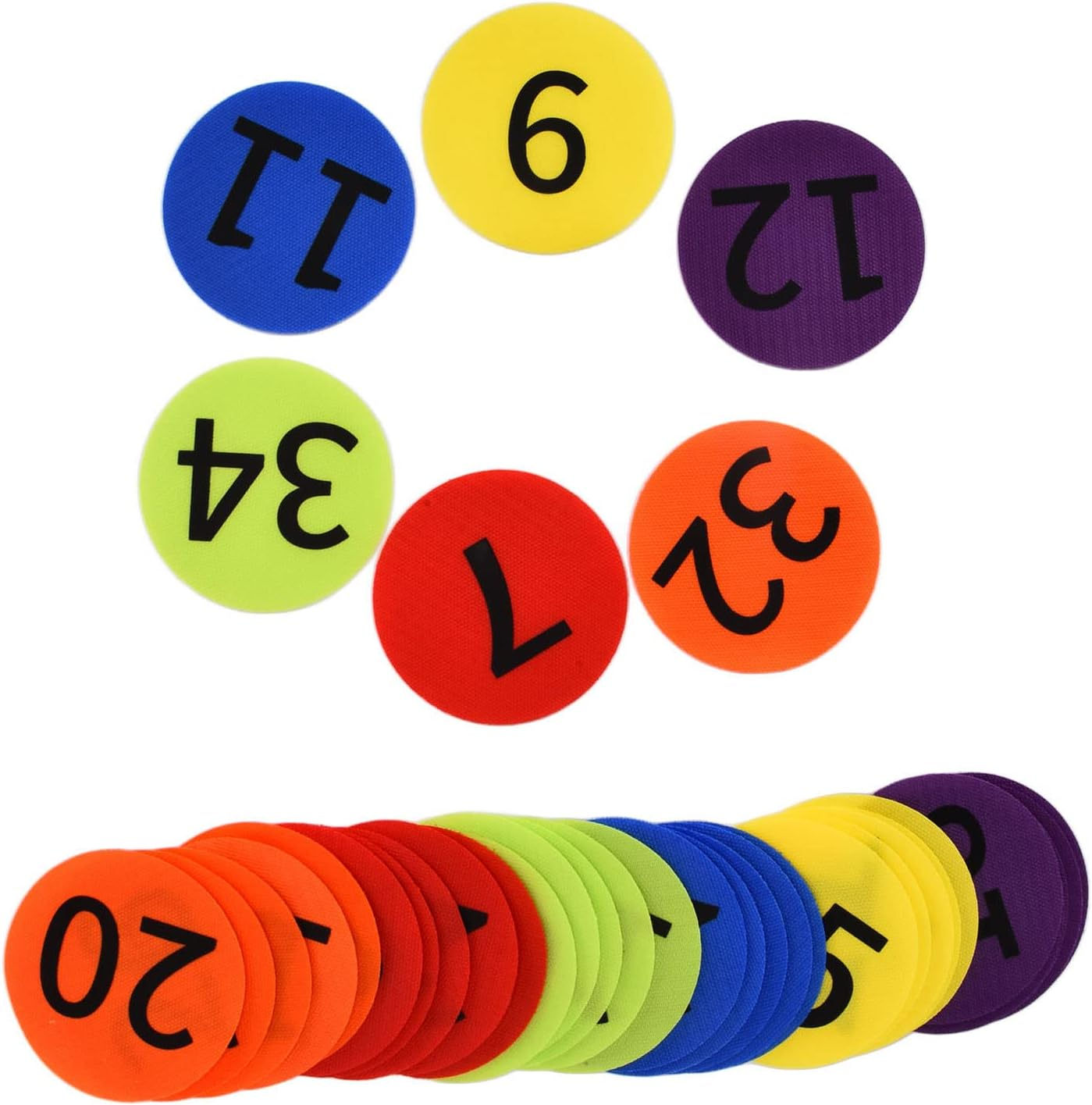 Joyzan Carpet Spots Markers, Carpets Spot Sit Marker 3.9" Classroom Sitting Mats Spot with Numbers 1 to 36 Floor Rug Circles Markers Dots Multicolored for Preschool Kindergarten Elementary Te 36 Pcs image number 1