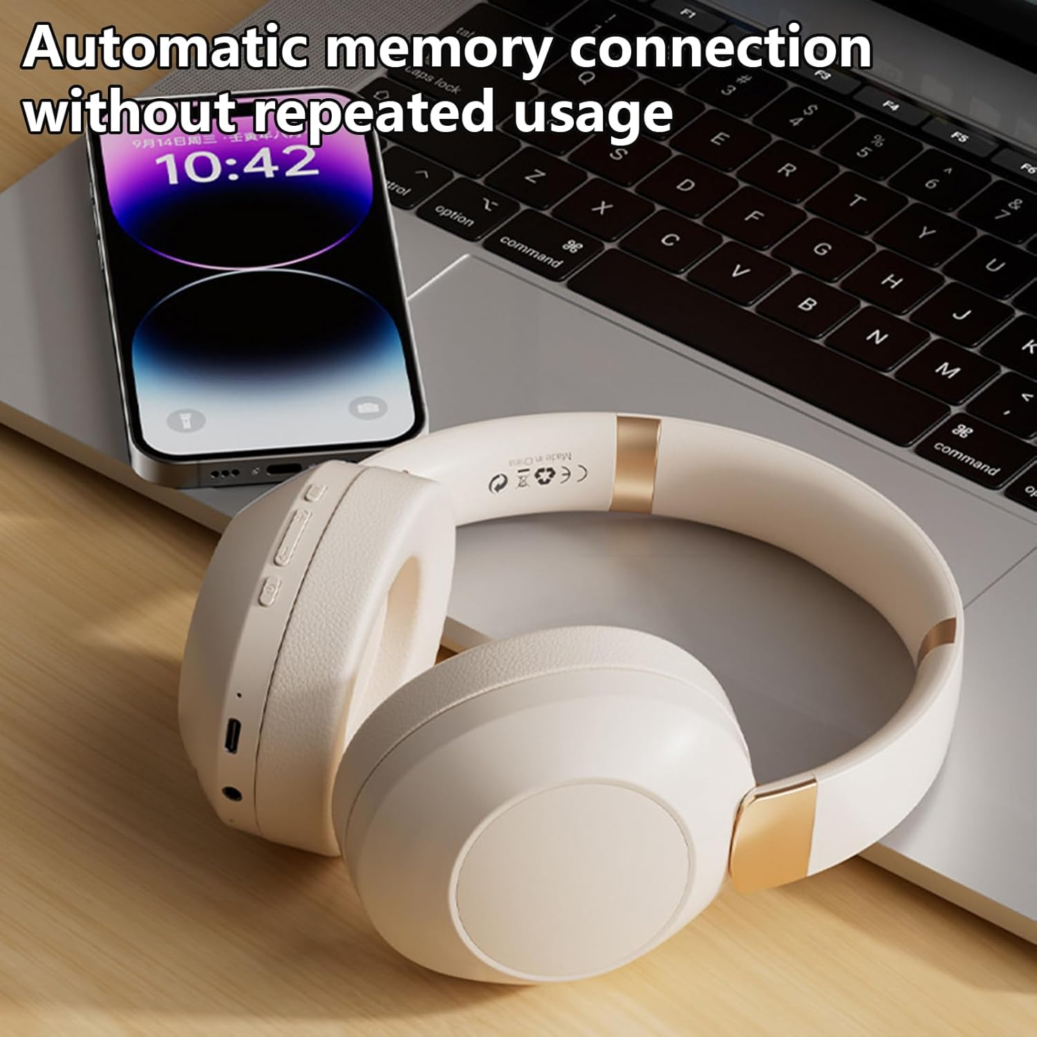 Gupcaqosjw over Ear Headphones,High-Fidelity Headset - Wireless Over-Ear Headphones Foldable Lightweight Comfortable Stereo Sound for Men image number 3