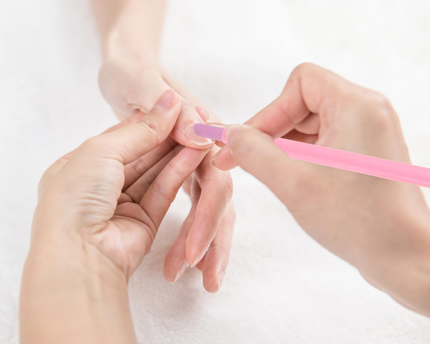 ONLYKXY 10Pcs Pumice Stone Nail Cuticle Pushers Plastic Handle Trimmer Cleaning Cuticle Remover Stick Nail File Art Manicure Pedicure Tools for Nails Cuticles Fingernail Care (Pink) - Pink image number 3