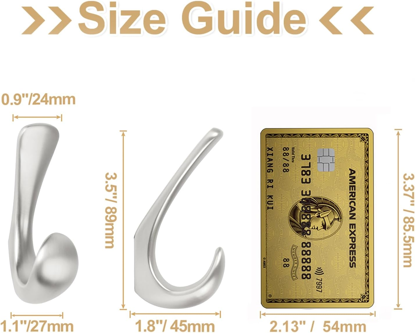 Metaliby 4 Pack Towel Hooks for Bathrooms Wall Mounted, Brushed Nickel Bathroom Hooks for Towels, Robe & Towel Hook for Wall, Modern Bath Towel Hook image number 6