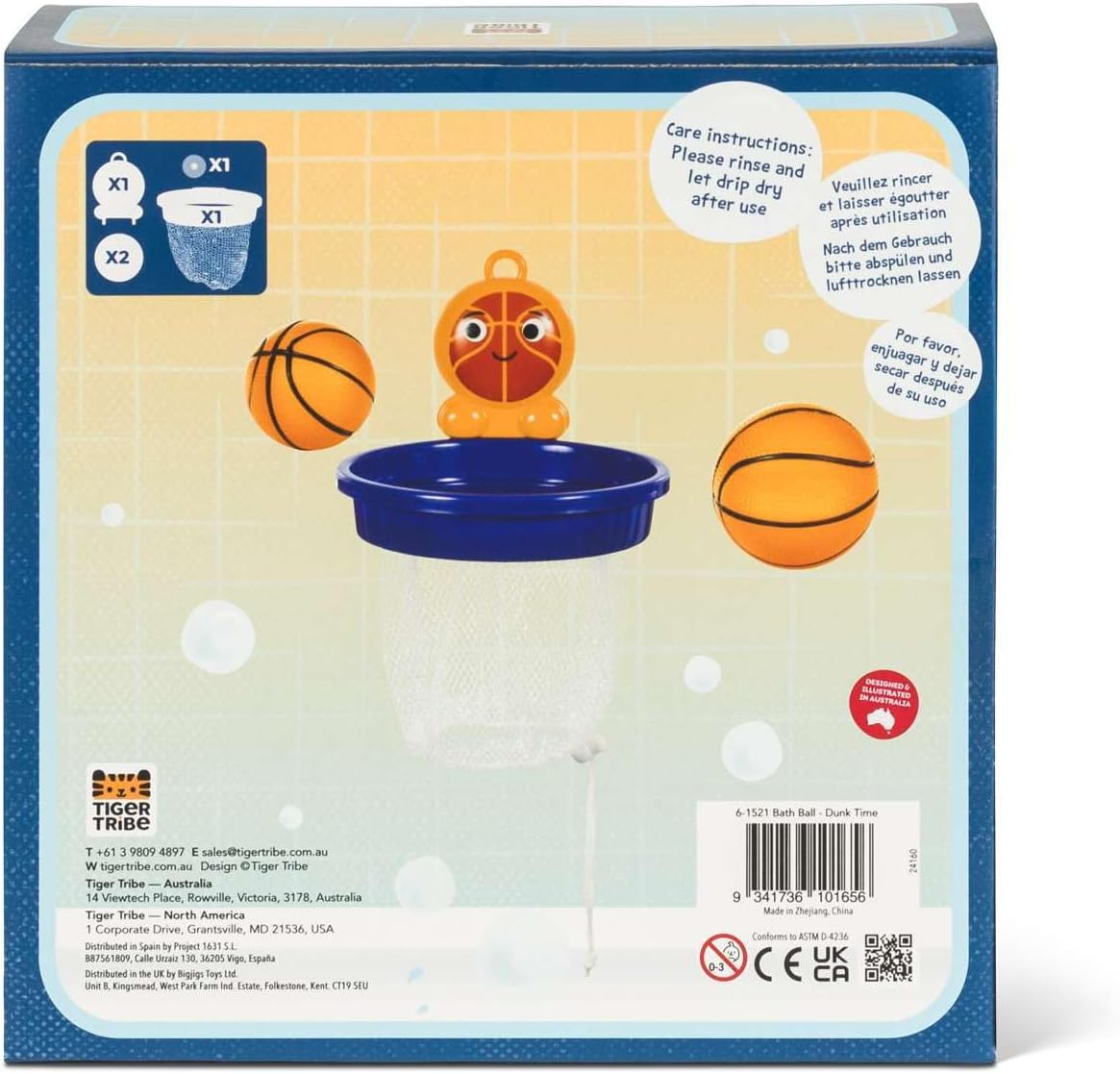 Tiger Tribe Bath Ball Dunk Time &ndash; Interactive Bath Toy for Toddlers, Floating Balls & Suction Backboard for Fun Water Play. Kids Aged 3-7 Years. image number 1