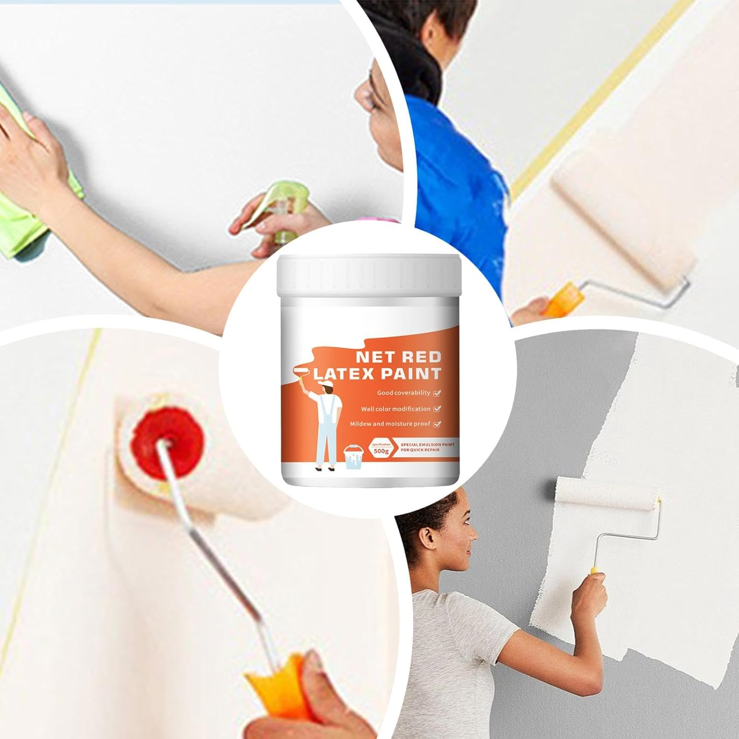 Spackle Wall Repair Kit - Wall Primer with Scraper - Odorless Safe Wall Paint with Scraper for Creak Damage, Repair Nail Holes, Cracks and Peeling image number 6