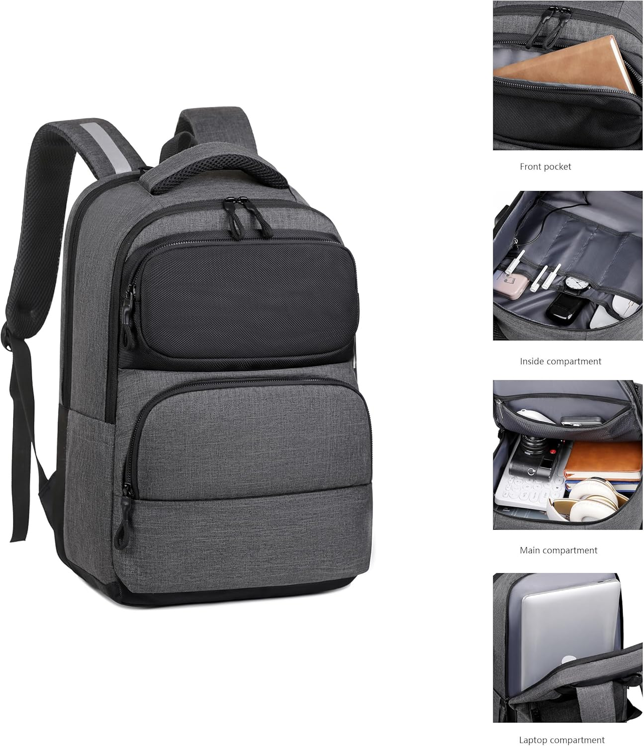 Laptop Backpack,Business Travel anti Theft Durable Laptops Backpack with USB Charging Port,Water Resistant College School Computer Bag for Women & Men Fits 15.6 Inch Laptop and Notebook