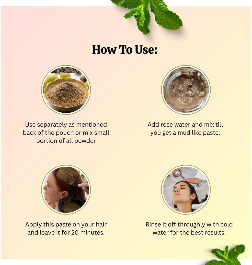 Laam Herbals Amla, Reetha, Shikakai, Bhringraj & Methi Powder | Pure & Natural | Hair Mask, Dry Hair Wash | for Long Hair, Strong & Natural Looking Hair (5X50 G) image number 3