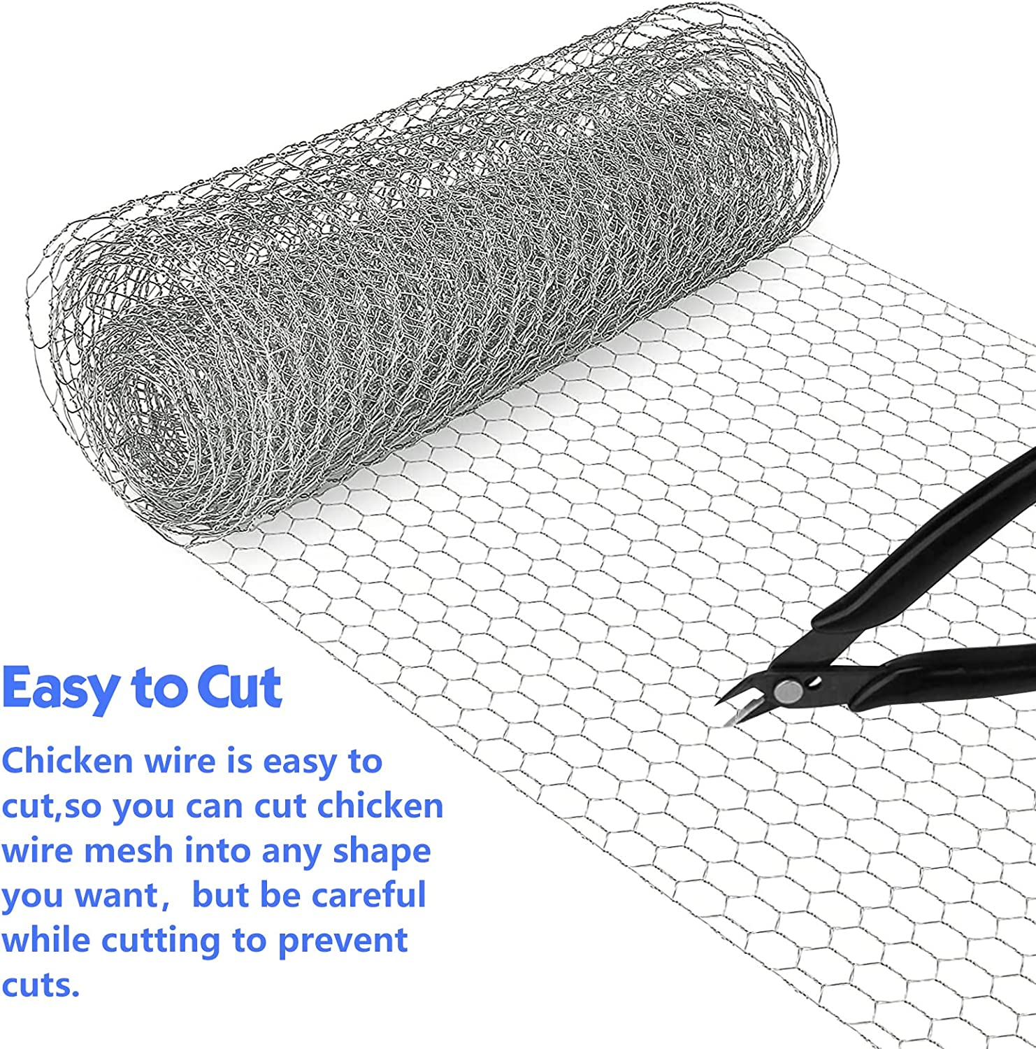 13.78 X 157.48 Inch Galvanized Hexagonal Wire Mesh Lightweight Metal Hexagonal Wire Netting for Craft Projects, Home Use and Gardening W200031 image number 1