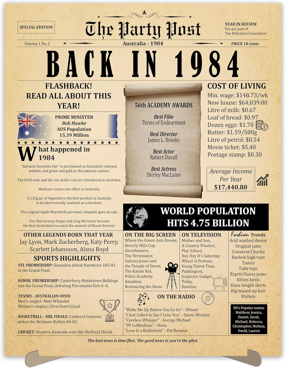 61St Birthday Party Decorations Poster - 61 Years Ago Anniversary Sign A3 Size. Vintage Home Decor Supplies for Her or Him. Back in 1964 Historical Banner for Women or Men Turning 61 Years Old