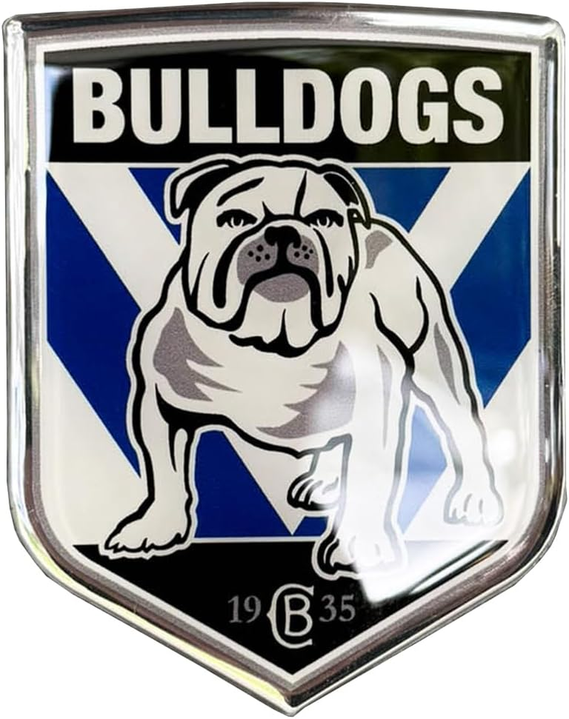 Fan Emblems Bulldogs Car Decal &bull; Canterbury Bulldogs Clear Resin Coated Chrome Auto Sticker - Size: 97 X 76 X 2Mm &bull; Officially Licensed NRL Car Accessories image number 2