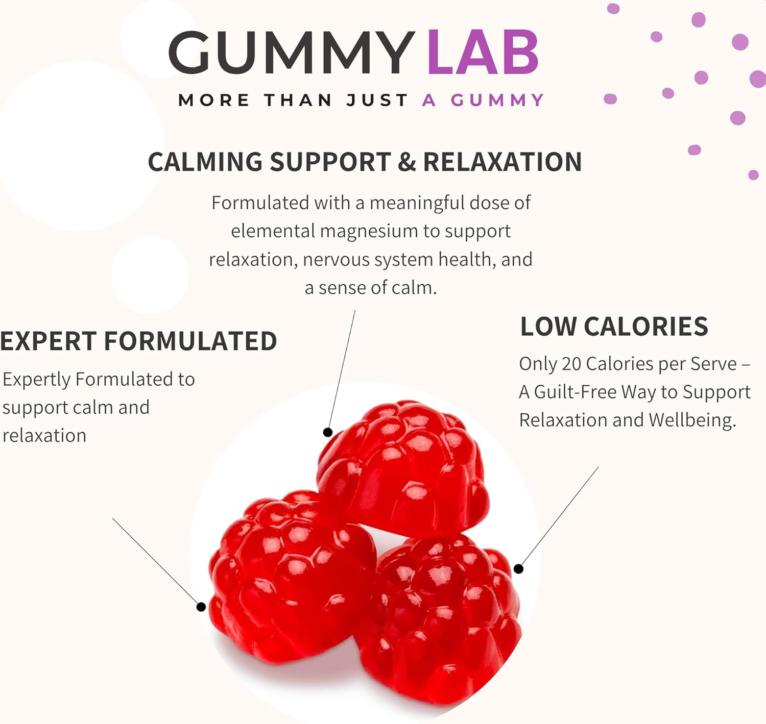 Magnesium Glycinate Gummies &ndash; 1000Mg Magnesium Bisglycinate per Serving &ndash; Wildberry Flavor &ndash; Vegan, Gluten-Free, No Artificial Colors &ndash; 60 Gummies (30 Servings)