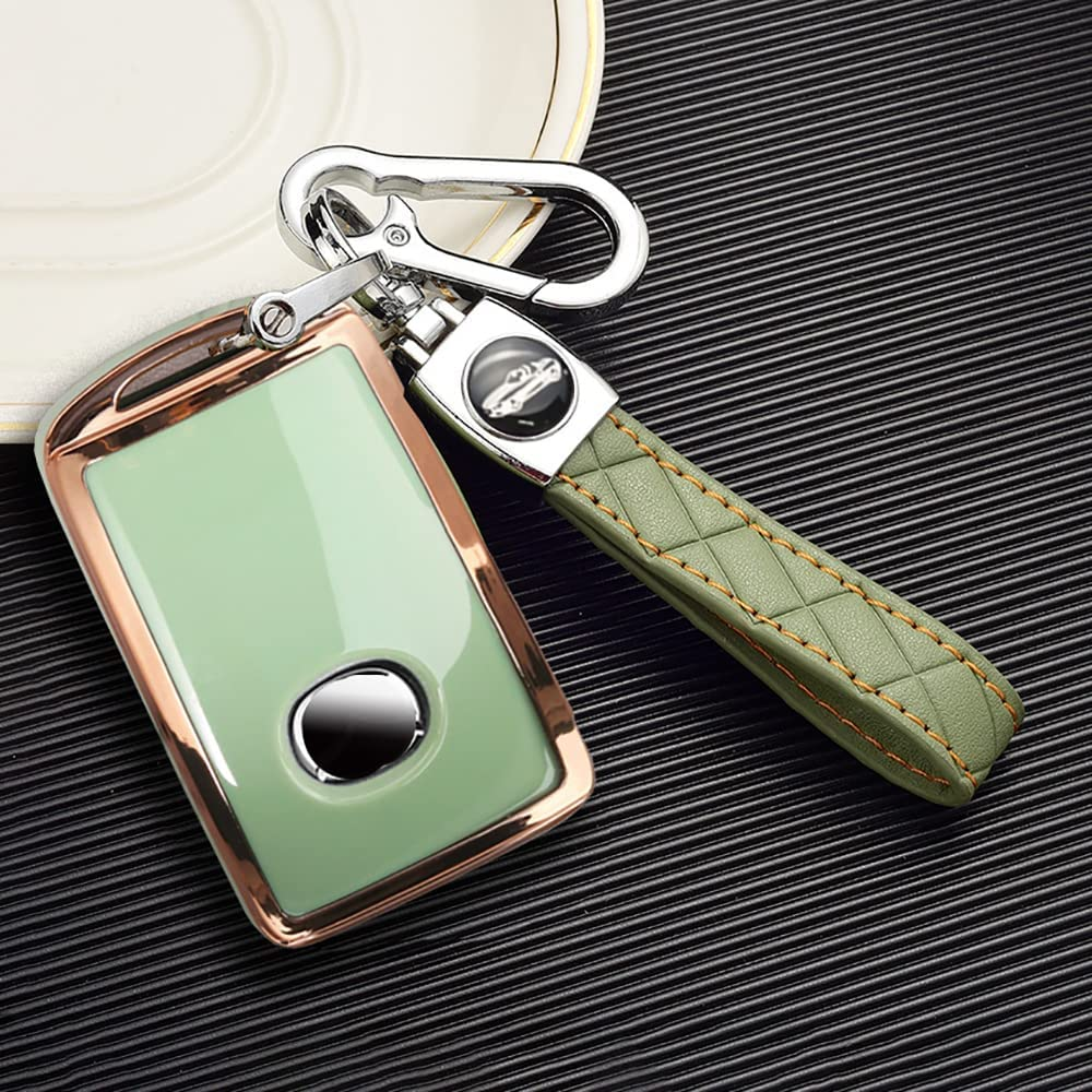 Ontto Car Key Fob Cover Fit for Mazda 3 CX-30 CX-5 CX-9 Mazda 3 Sedan 2019 2020 Smart Key Case Keyring TPU Silicone Key Shell Key Holder Keychain Protective Accessories Beige