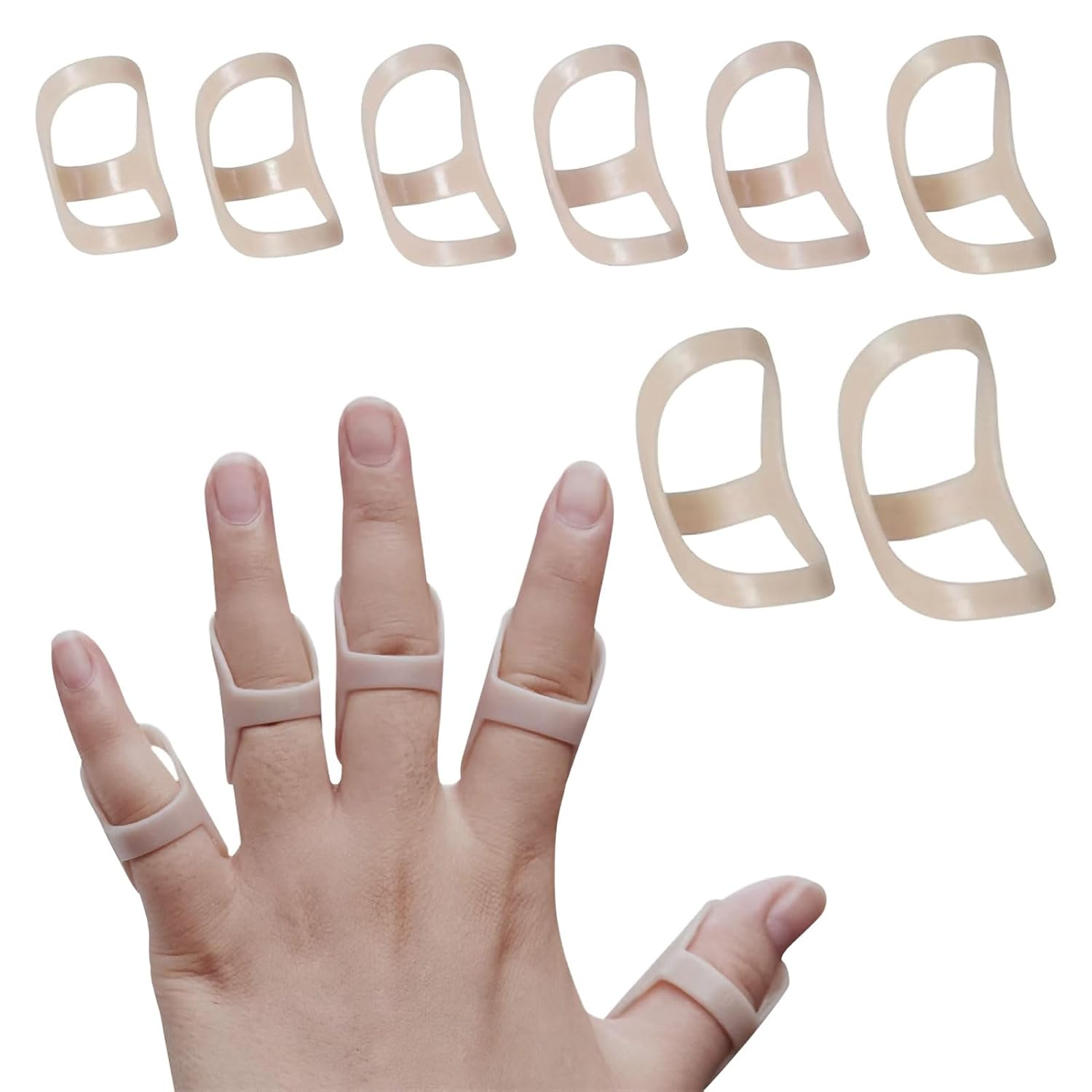 Trigger Finger Splint, 8Pcs Thumb Brace, Mallet Finger Splint, Splint Kit for Arthritis, for Arthritis and Trigger Finger Relief, for Mallet and Straightening(Sizes 2-8, 10) image number 1