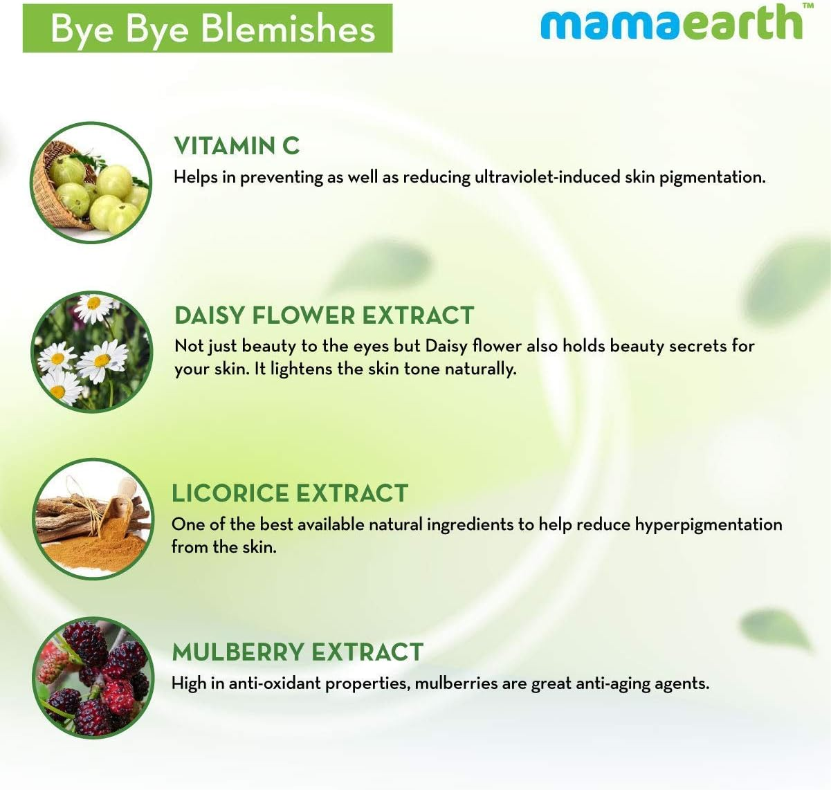Mamaearth Bye Bye Blemishes Face Cream, for Pigmentation & Blemish Removal, with Mulberry Extract & Vitamin C - 30Ml image number 2