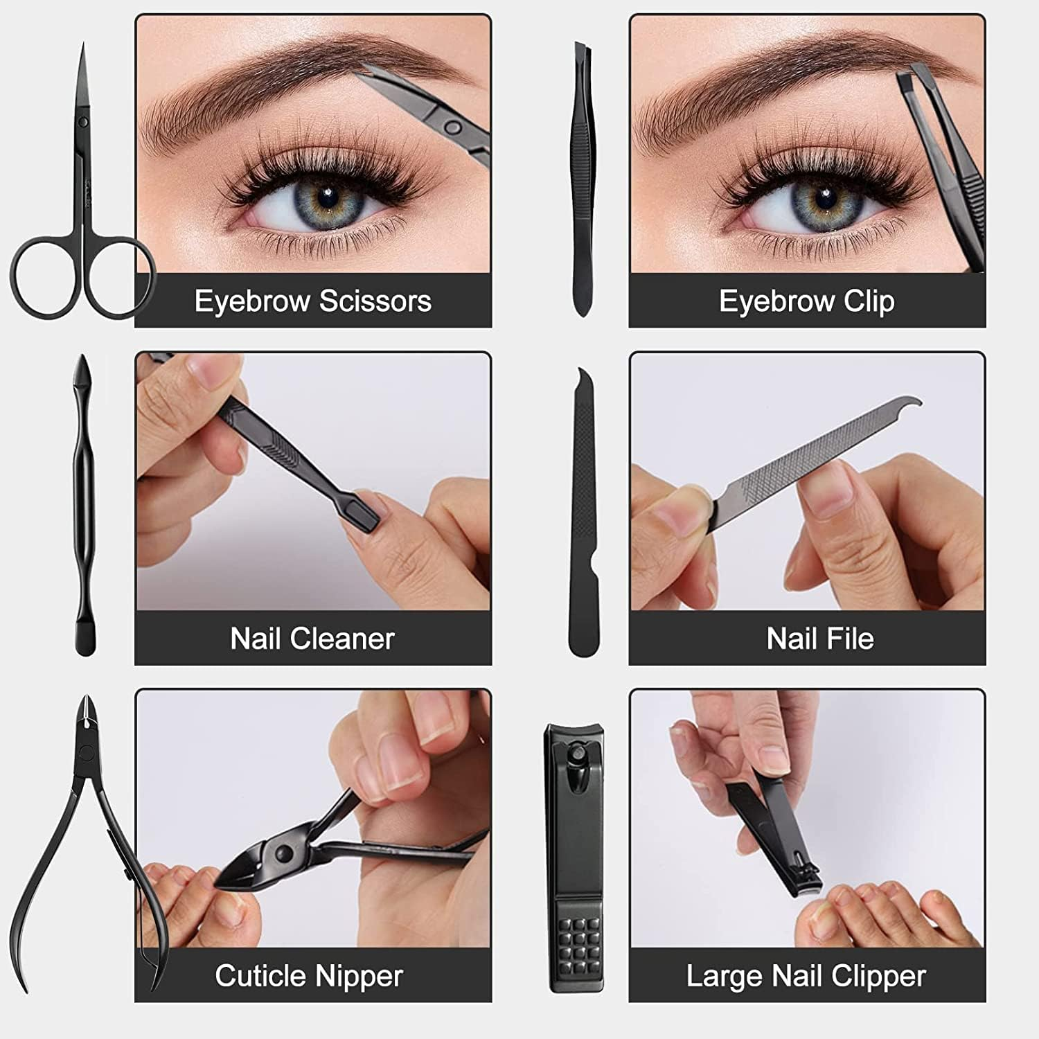 QYLHH 12 in 1 Manicure Set Pedicure Kit Nail Nippers Toenail File Clipper for Foot &Hand Nail Polish image number 1