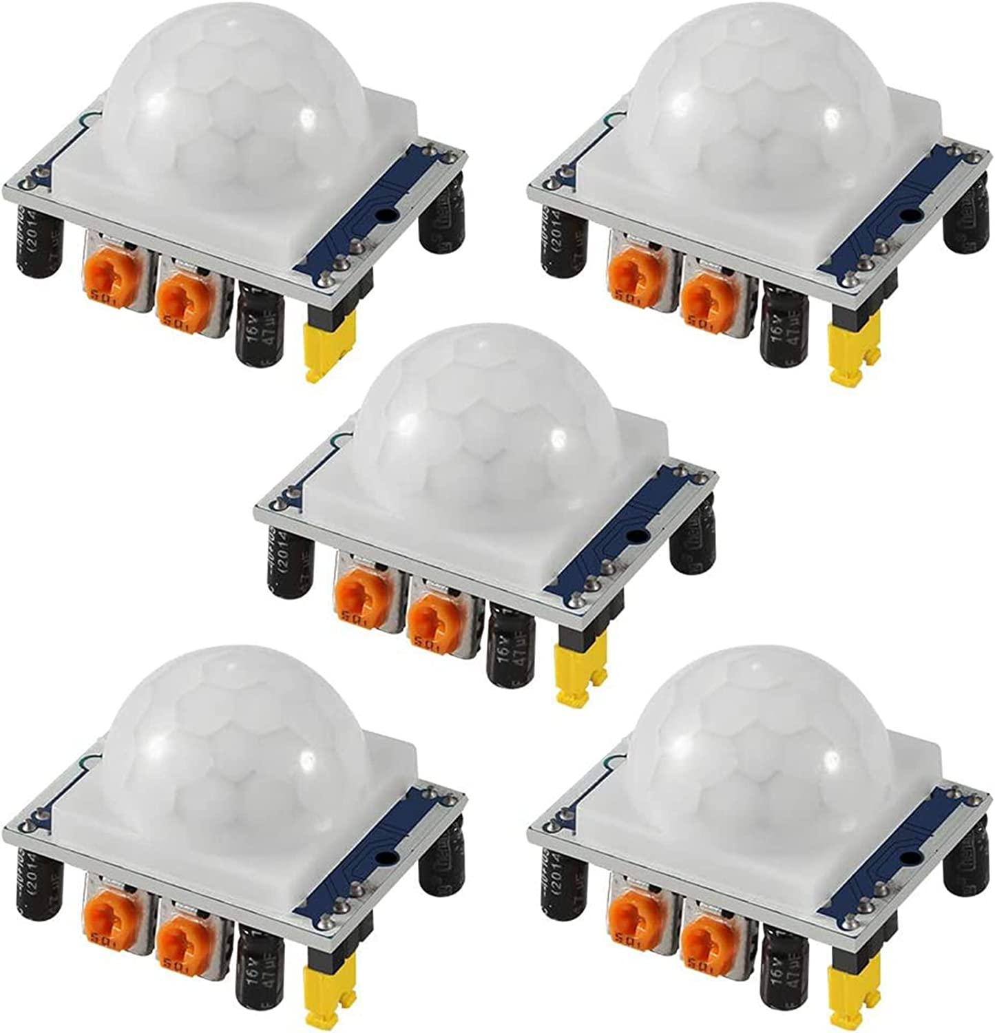 DIGISHUO 5Pcs HC-SR501 Human Infrared Sensor Module PIR IR Body Motion Detector Module Pyroelectric Switch DC4.5-20V for Arduino for Raspberry Pi Blue Version image number 2