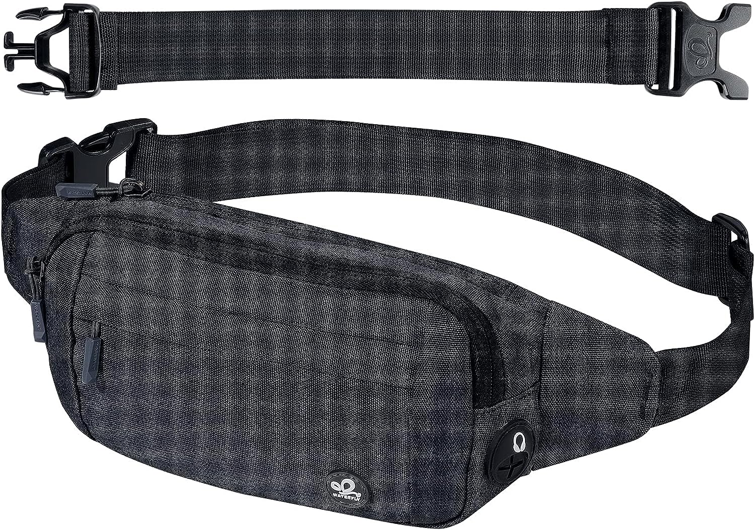 WATERFLY Fanny Pack Waist Bag: Runner Small Hip Pouch Bum Bag Running Fannie Pack Phanny Fannypack Waistpack Bumbag Beltbag Sport Slim Fashionable for Jogging Hiking Woman Man