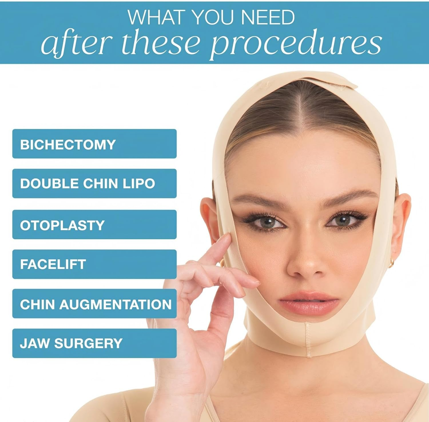 Facial Slimming Chin Compression Strap, Face Shaping Belt for Double Chin Reduction