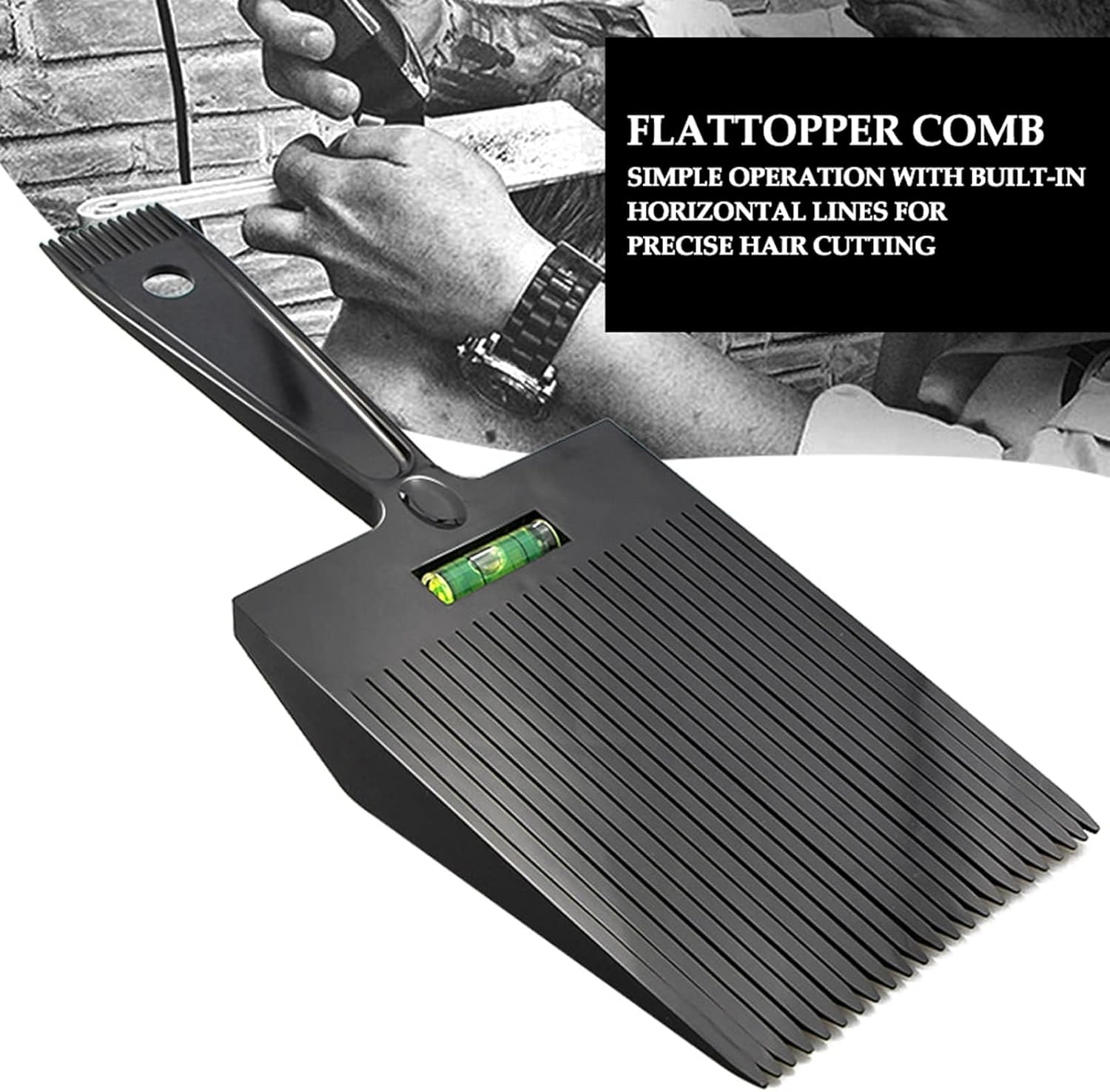Flat Top Comb, Black Flat Top Combs Barber Haircut Clipper Comb, Fading Comb for Men'S Hairstyle Tool image number 4