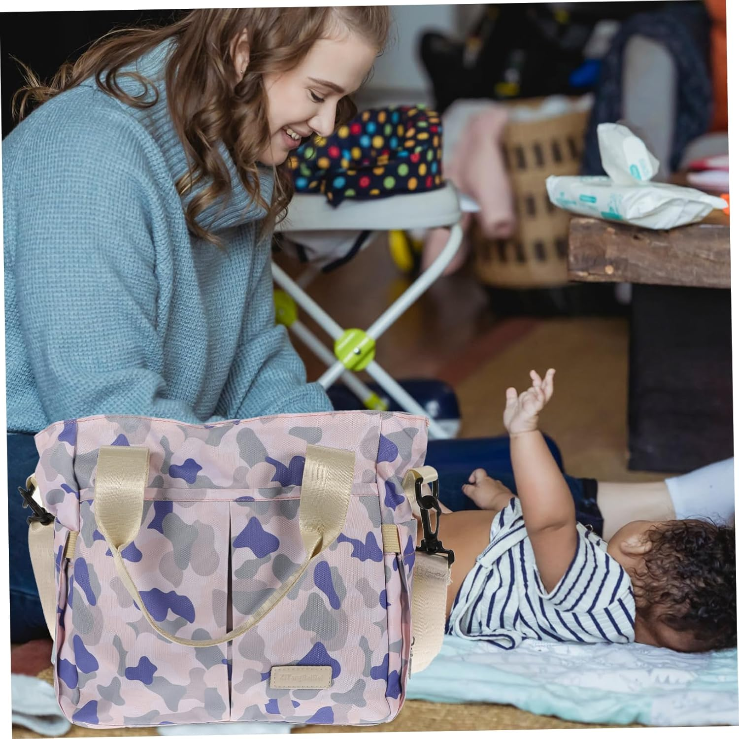 Abaodam Capacity Mom Handbag Thermal Insulation for Care Stylish Diaper Bag for Travel Shopping and Daily Use Versatile and Functional Mother and Tote Camouflage image number 1