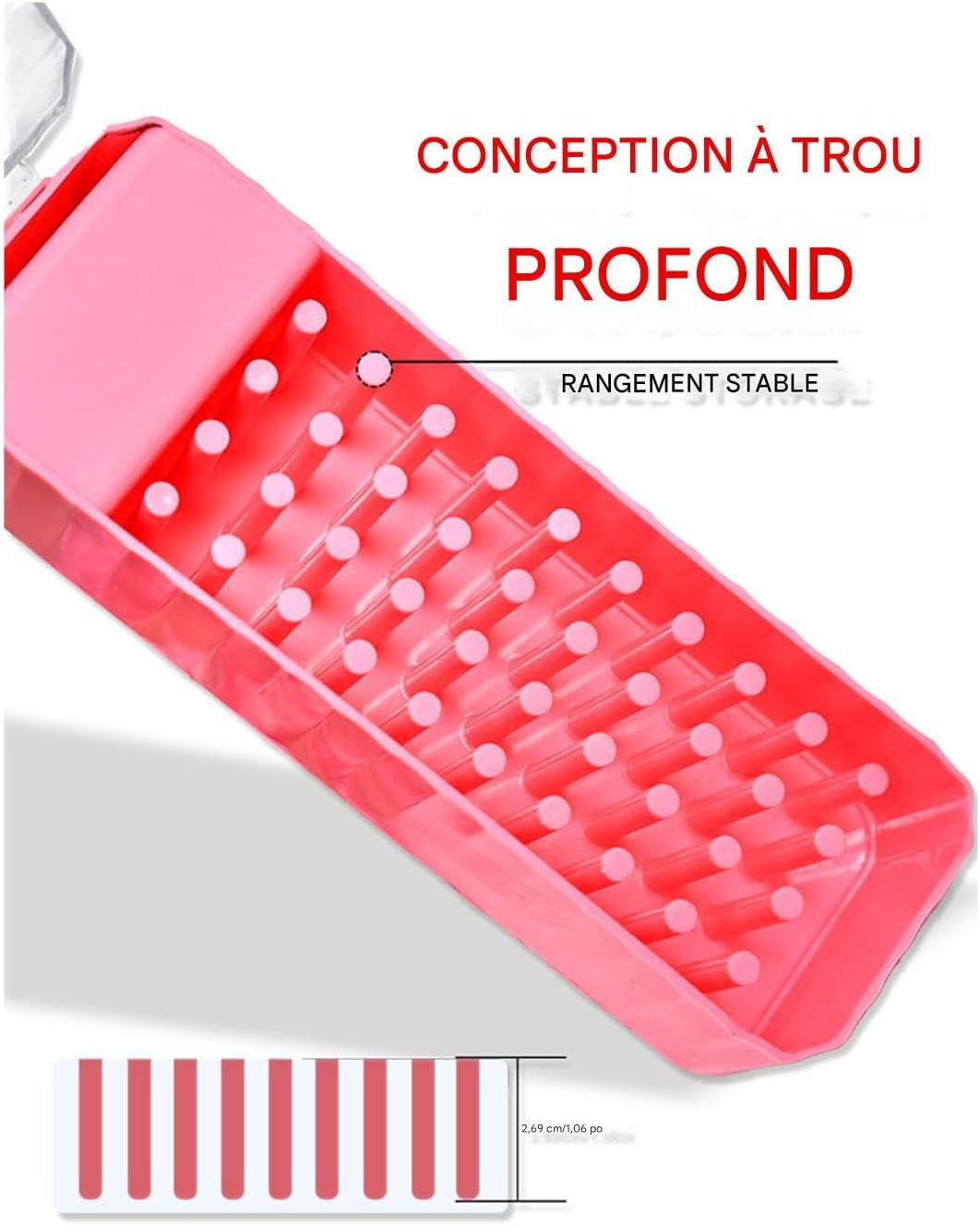 Nail Milling Cutter Case | 40 Holes Manicure Cutter Organizer | Dustproof Transparent Case with Lid for Cuticle Care and Manicure Pedicure at Home image number 4