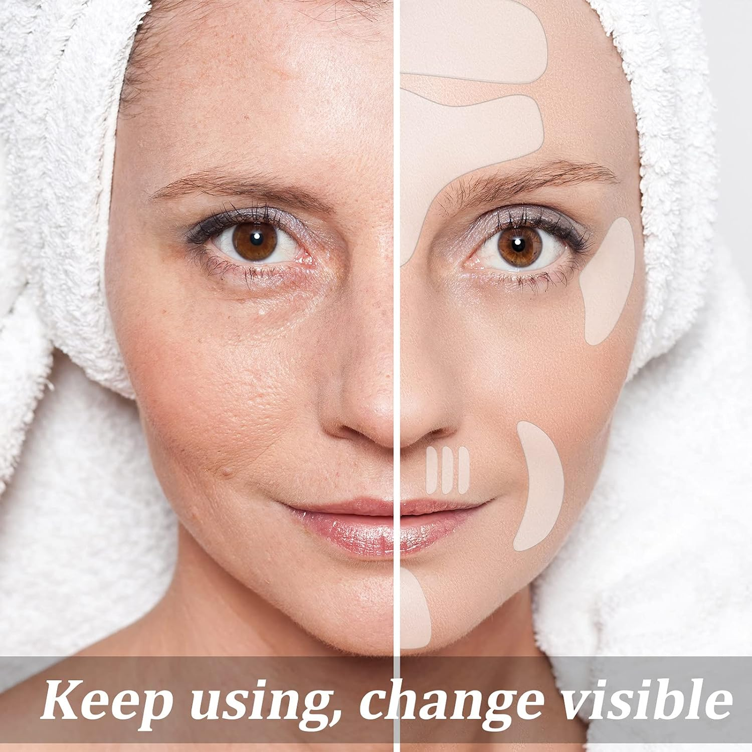 16 Pieces Facial Silicone Patches Reusable Silicone Face Patch Face Patches, Soft and Comfortable, Easy to Carry, Silicone Gel Pads on Forehead, Cheek, Lip, Eye, Neck, Chin, Chest image number 5