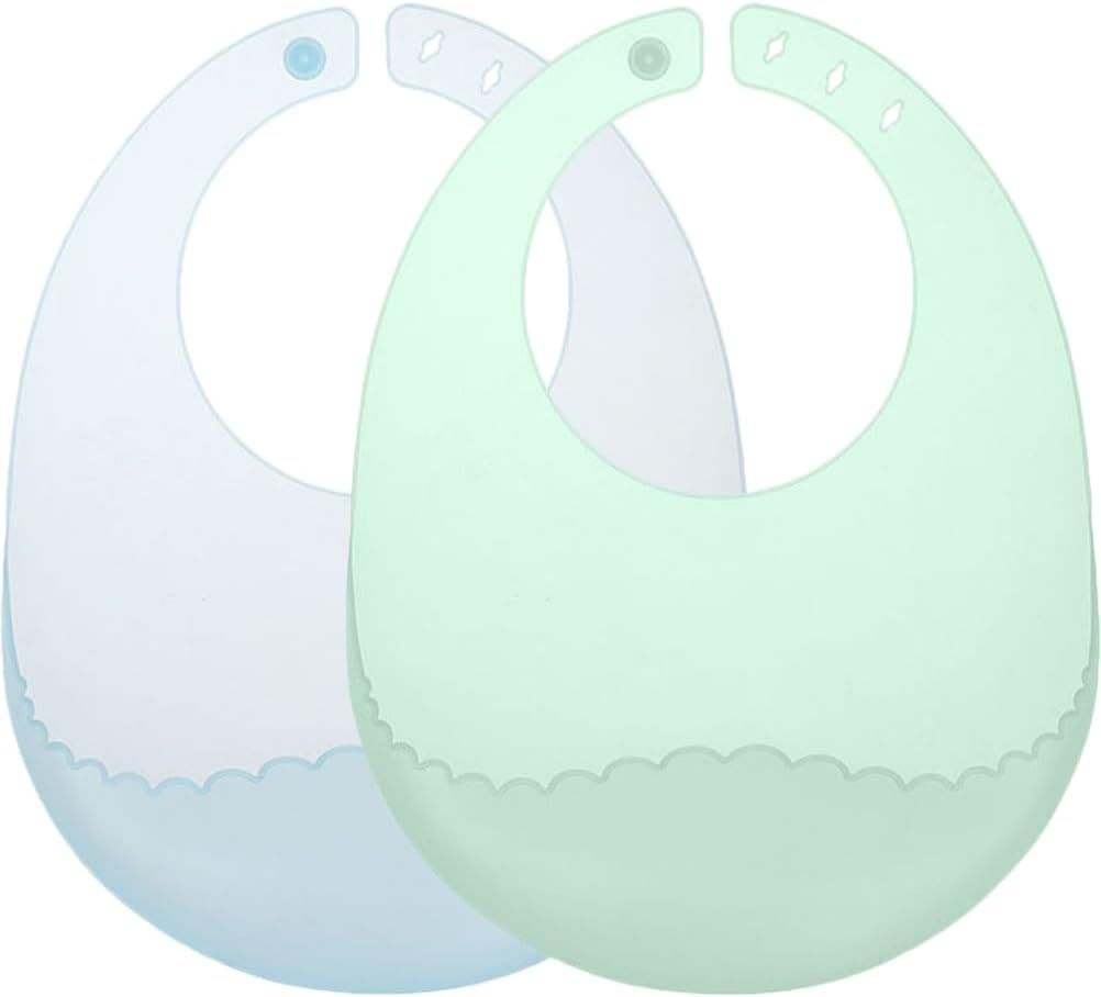 JOINPAYA 2Pcs Ultra Thin Silicone Bib Drooling Bib Girl Bib Bib for Feeding Drool Bibs for Girl Newborn Overalls Newborn Drooling Bib Apron Smock