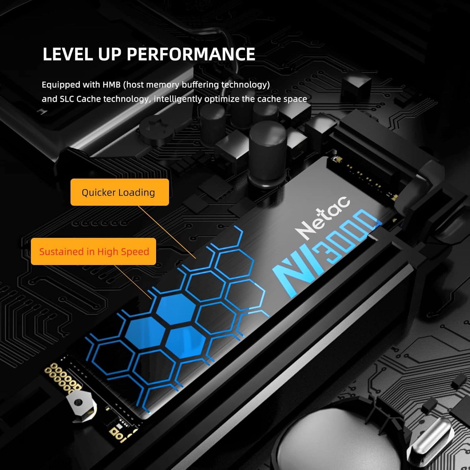 Netac 500GB NV3000 M.2 Nvme SSD, M.2 2280, Pcie Gen3.0X4 NVME1.4, 3D NAND, R/W 3100/2100 Mb/S, 200K/190K IOPS Silence Low Power Consumption Vibration Resistance Impact Resistance