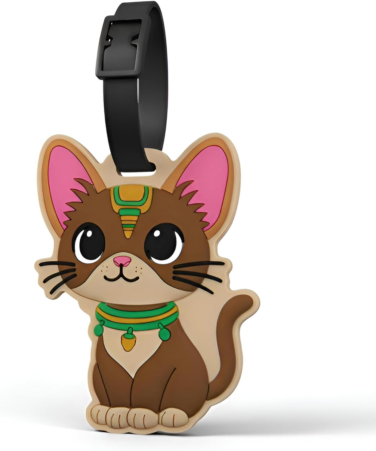 Luggage Tags for Suitcases Cute Cat Silicone Travel ID Tags for Luggage Backpack & Baggage Durable Cartoon Animal Bag Tag for Adults & Teens, American Shorthair Cat - A