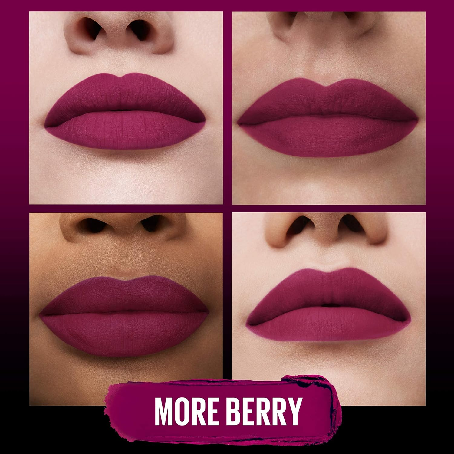 Maybelline Color Sensational Ultimatte Lipstick, Lightweight Comfortable Lip Color, Intense Color Pigment, Soft Powder, Matte Slim Lipstick, More Berry, 0.06 Oz. - 699 More Buff image number 6