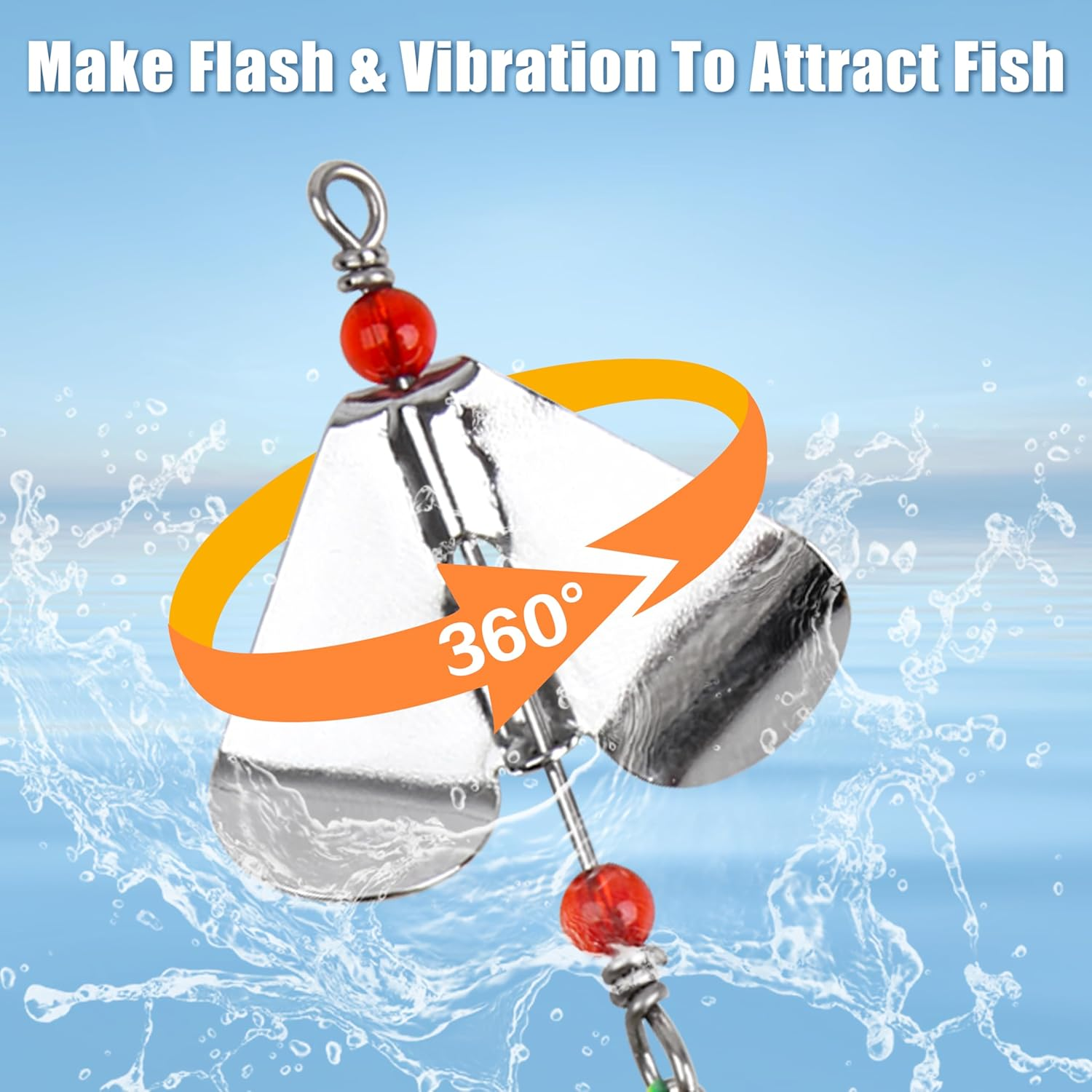 Spinnerbait Fishing Lures Kit Set, 6Pcs Bass Fishing Buzzbait Multicolor Bass Trout Salmon Metal Spinner Baits Swim Jigs Freshwater Saltwater Fishing - Style A-6Pcs image number 2