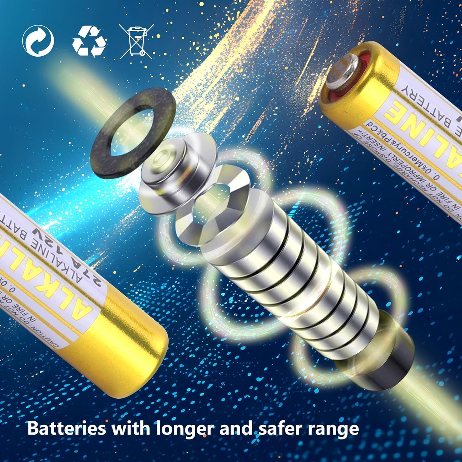 A27 27A 12V Alkaline Battery Pack of 5 - Long Lasting 12 Volt A27 Battery for Remote and Doorbells 12 Volt Alkaline 27A image number 1