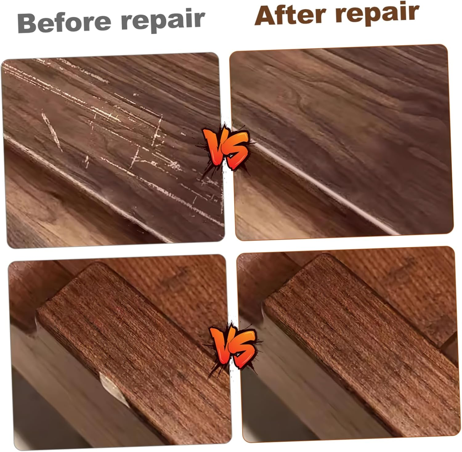 6 Pcs Furniture Touch up Markers Quick Drying Repair Pens with Six Colors for Concealing Scratches Worn Edges and Blemishes Tables Cabinets Floors