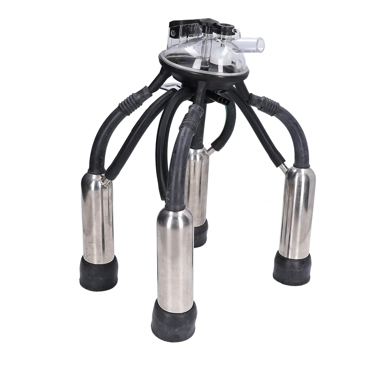 Asixxsix Cow Milking Cluster for Vacuum Pump Milking Machine, Cow Milker Claw Cluster with Silicone Liners, Stainless Steel Shells, Milker Claw Kit, Farm Supplies Accessories For image number 2