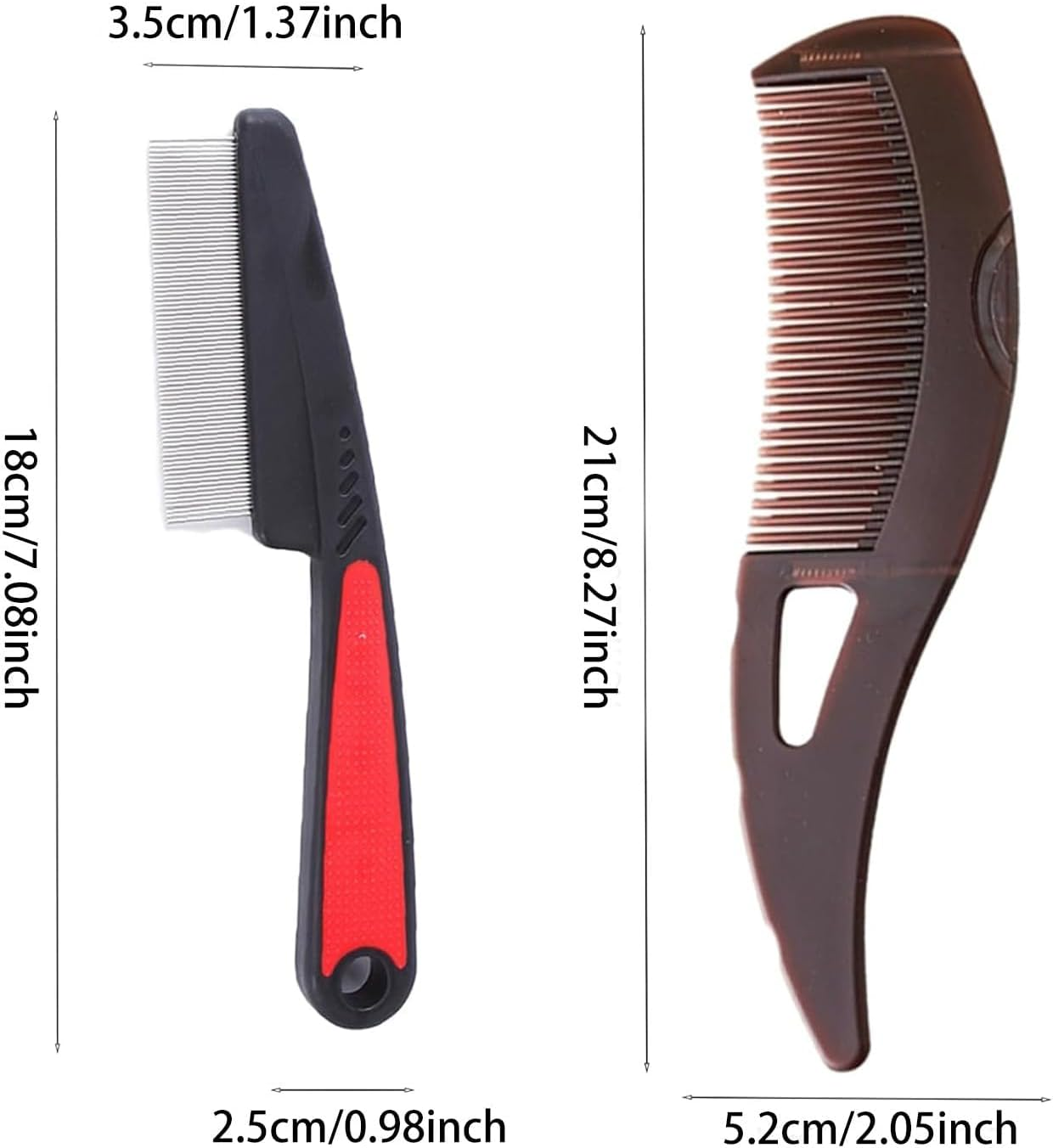 2PC Stainless Steel Fine Tooth Comb for Dandruff Removal and Scalp Psoriasis - Detoxing Sweep Comb image number 1