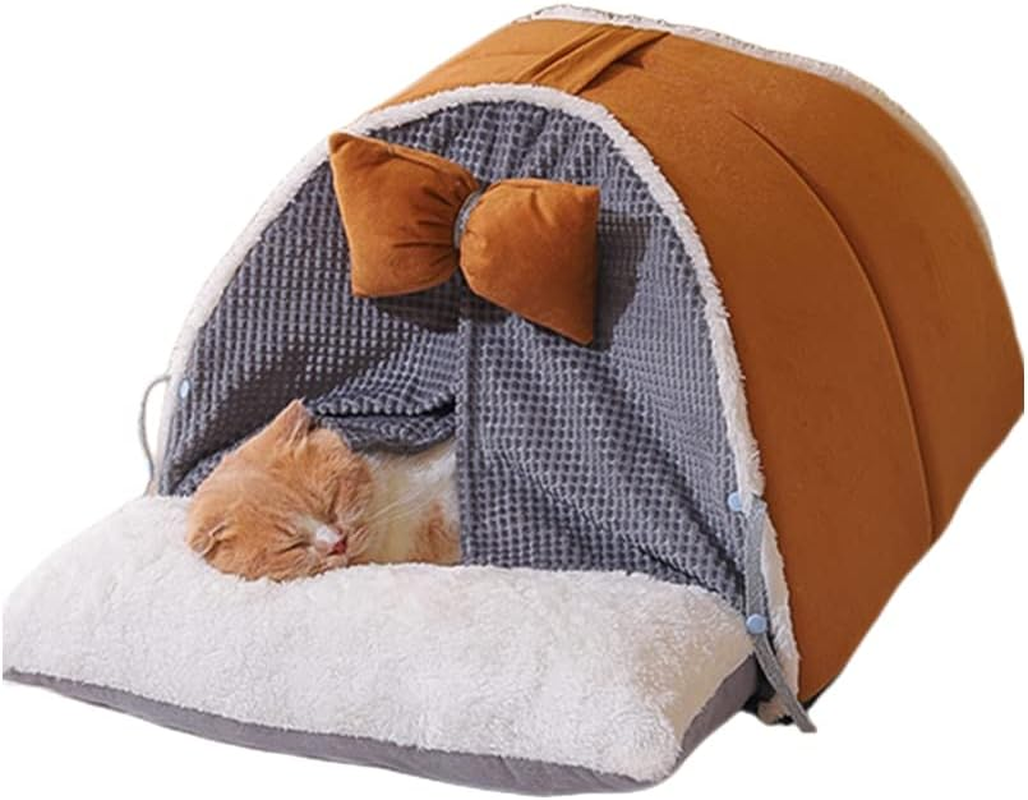 Pet Bed, for Cats and Dogs, Cats, Pet Bed, Stylish, Tent Shape, Fluffy, Pet Sofa, Cute, for Cats, Dogs, Mat, Soft, Fluffy, Choco, M image number 4