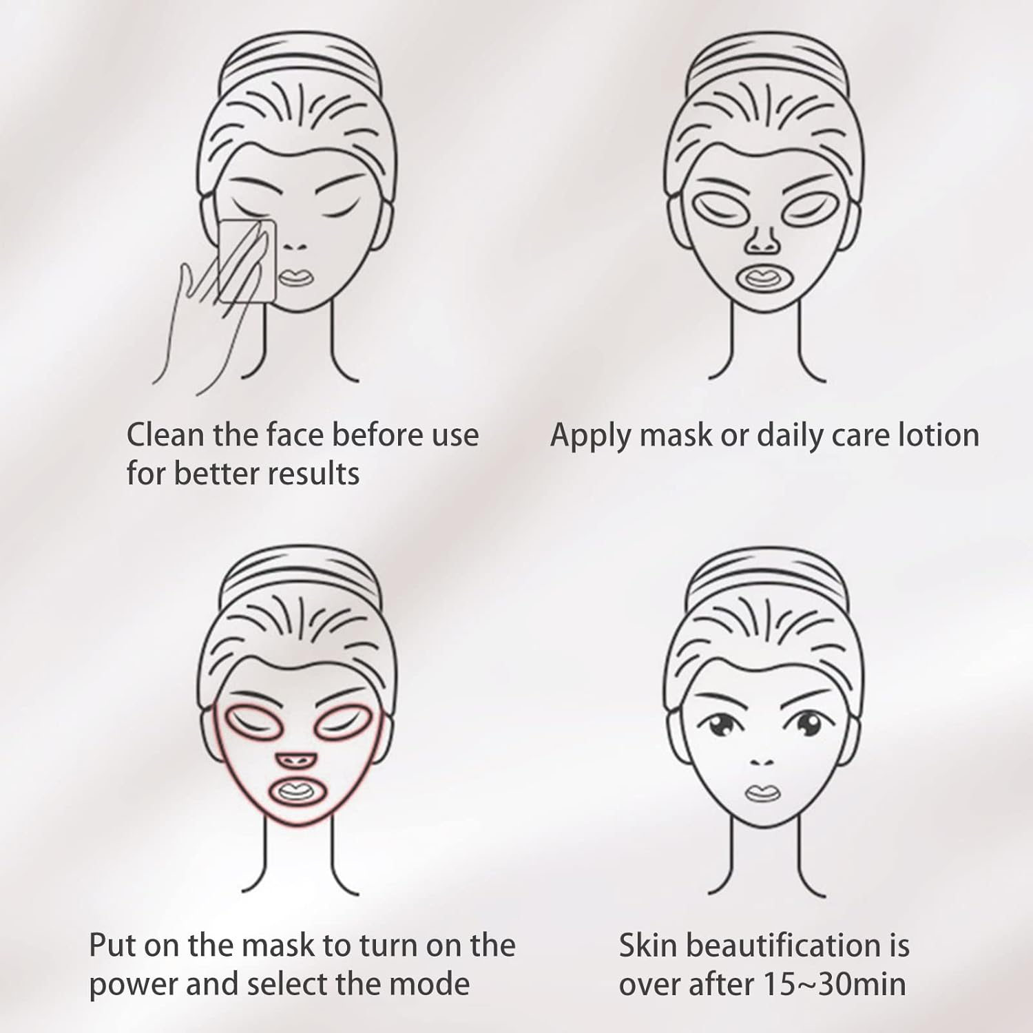 Beauty Skin Photon Mask, 7 Colors USB Charging Tightening Hydrating anti Aging Beauty Mask, Total Care Face Beauty Tools for Wrinkle Removal image number 1