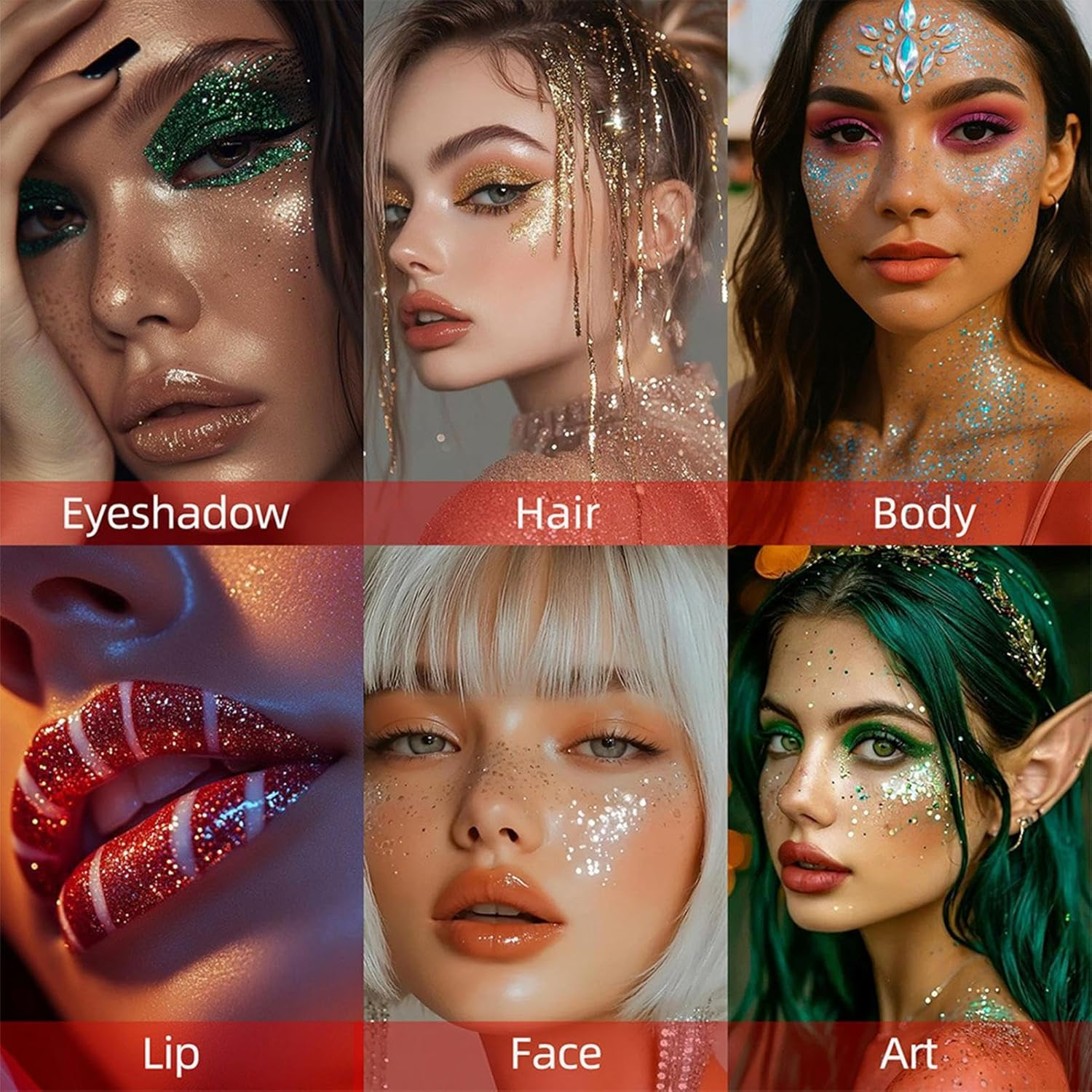 Wiroouia Body Glitter Stick - 6 Colors Sparkling Gel - Glitter Makeup,For Festival Party Clubbing Halloween Carnival Music Event Christmas Fairy Theme image number 3