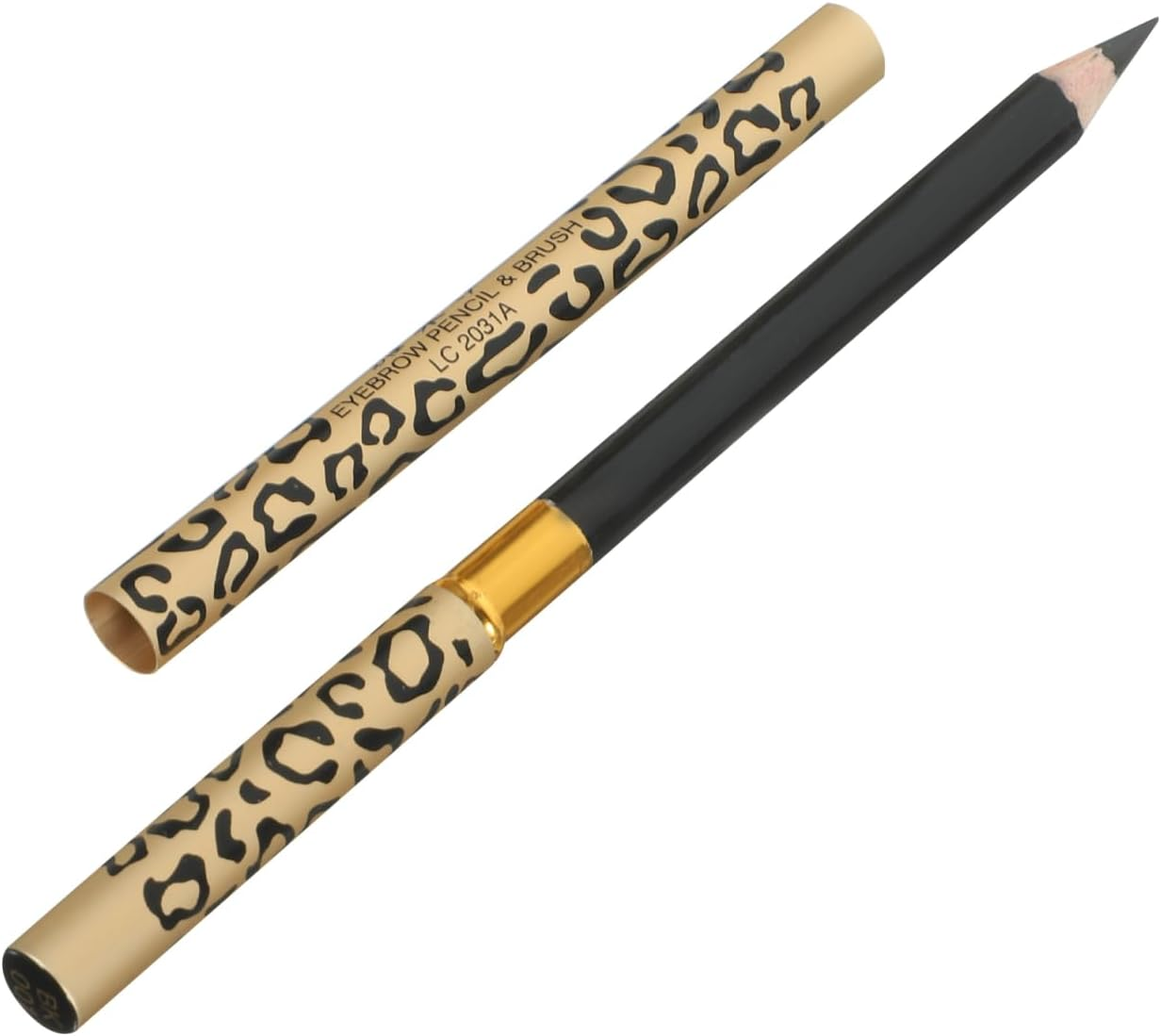 GANAZONO 2Pcs Waterproof Dual-Ended Eyebrow Pencil Brush, Black Eyebrow Shaper for Natural Makeup and Wear, Suitable for Daily Use and Travel