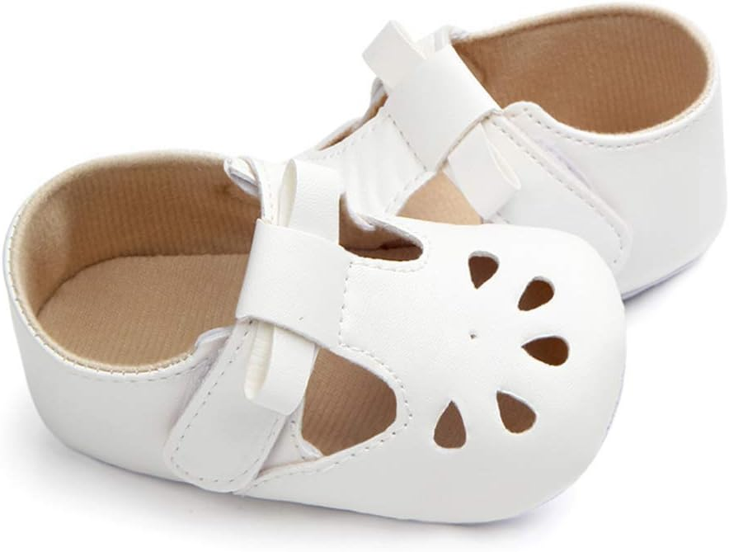 Baby Girls' Retro Leather Button Mary Jane Shoes