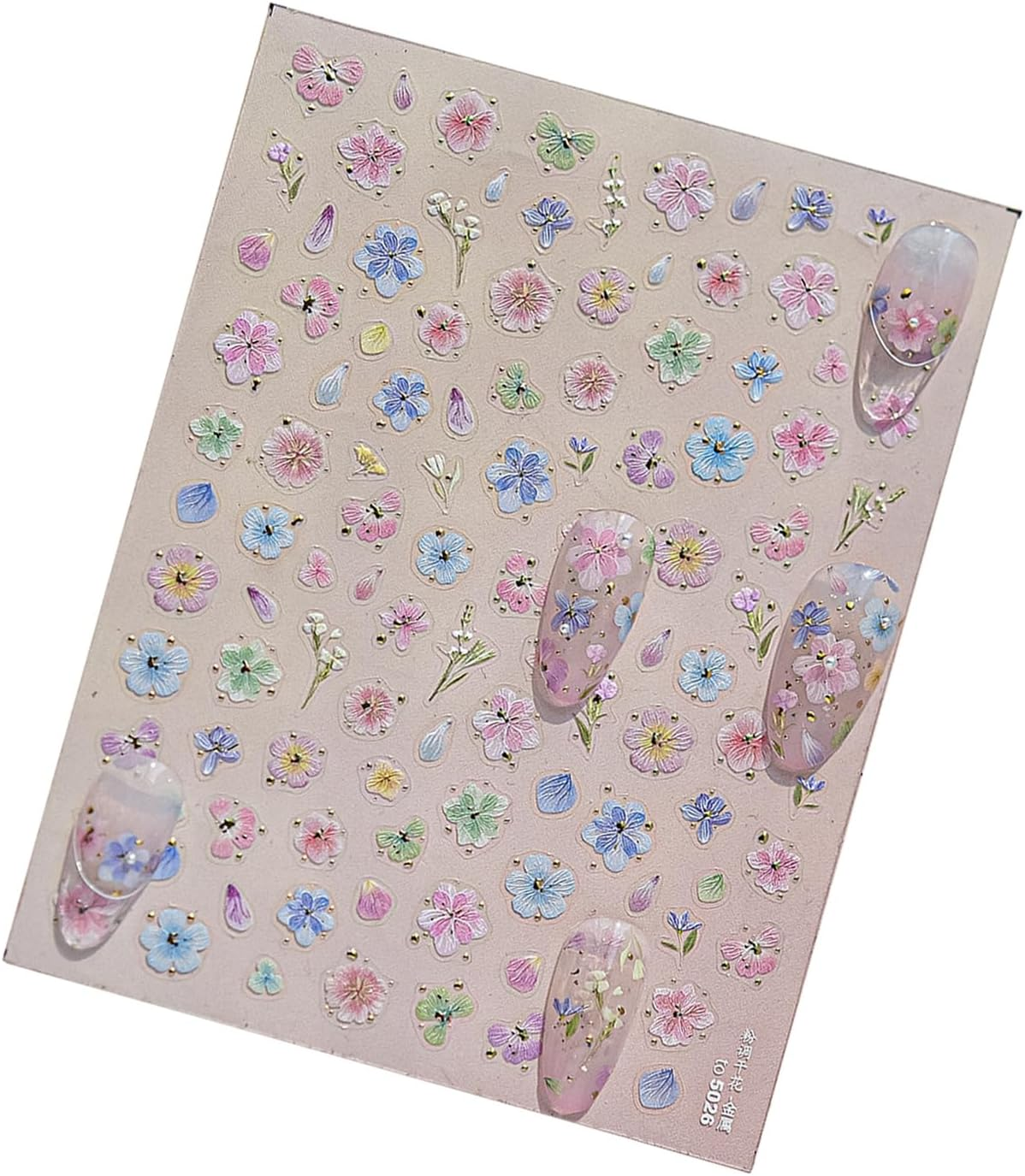 Spring Nail Stickers - 5D Embossing Flower Nail Charm Stickers | Metal Floral Manicure Adhesive Charm for Children