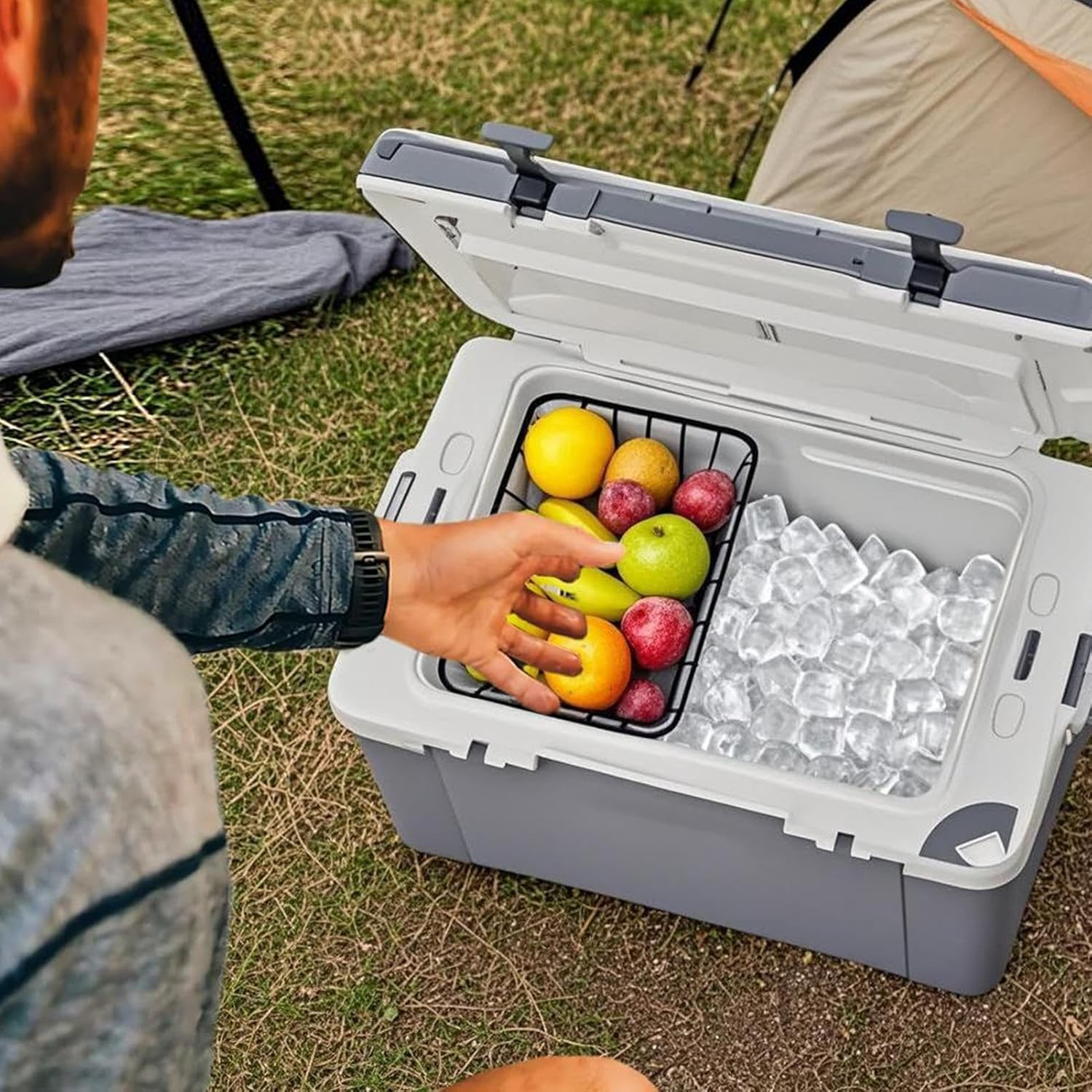 Freezer Baskets | Vertical Metal Container | Storage Baskets for Kitchen Pantry and Refrigerator | Vegetable Fruits Drinks Food Beer Picnic Outdoor Camping BBQ Kitchen