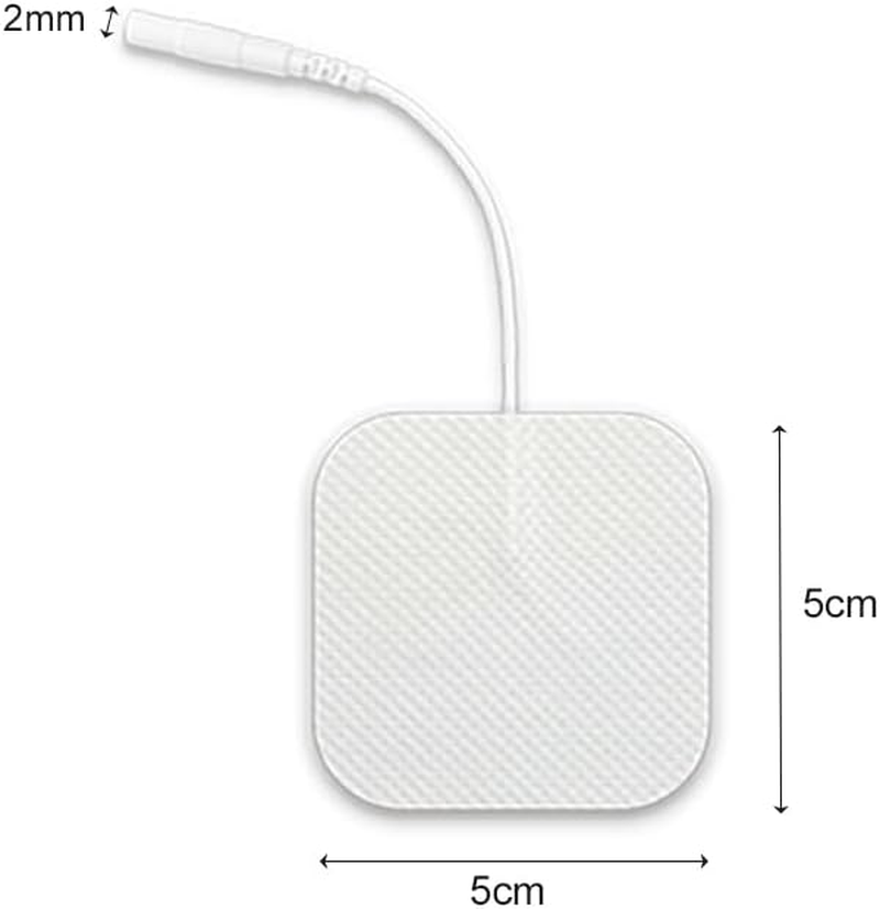 TENS Unit Replacement Pads 10 Pcs, Reusable Self-Adhesive TENS Unit Electrode Pads, 5 * 5Cm, White image number 1