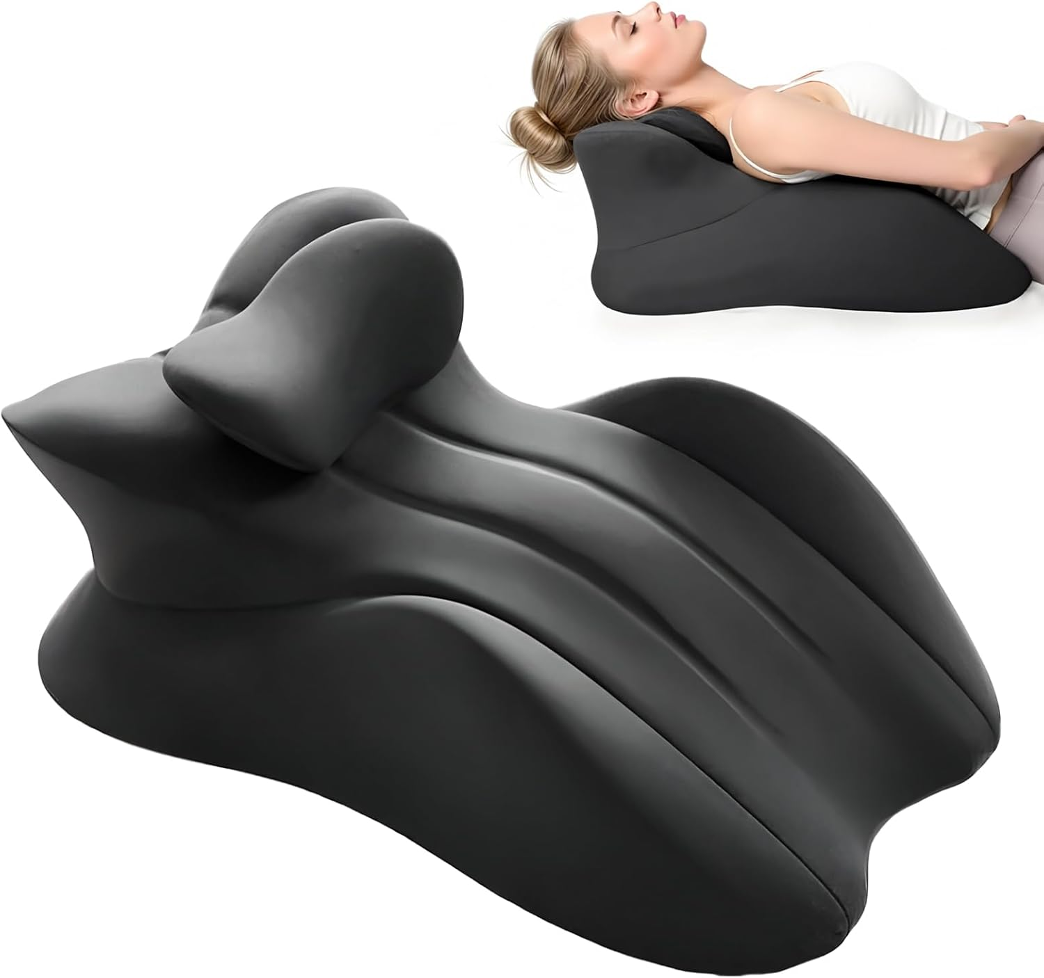 Uandhome Butt Cushion for Couples, Couples Butt Cushion for Pregnant Women,Sturdy Design, Intimacy Pillow, Wedge Pillow Memory Foam, Recovers after Impact, Provides Intimacy Support (Black) image number 4