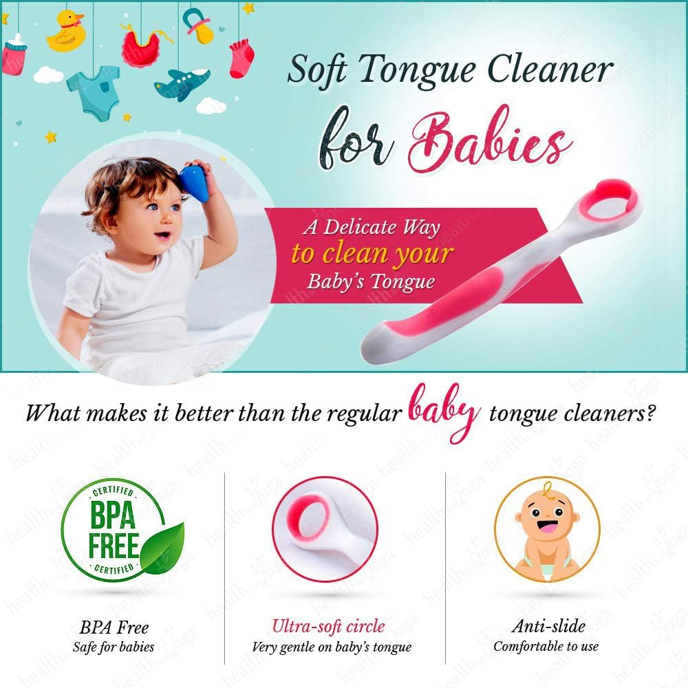 Healthandyoga(Tm) Soft Tongue Cleaner for Babies - Delicate Cleaning image number 2