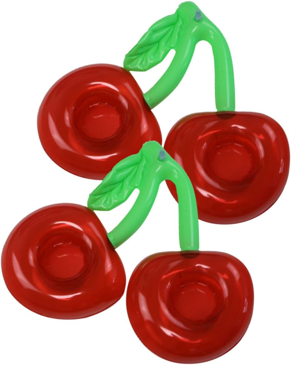 KICHOUSE Inflatable Cherry Drink Holder 2Pcs Floating Cup Holders for Pool Party Reusable Beach Pool Party Favor