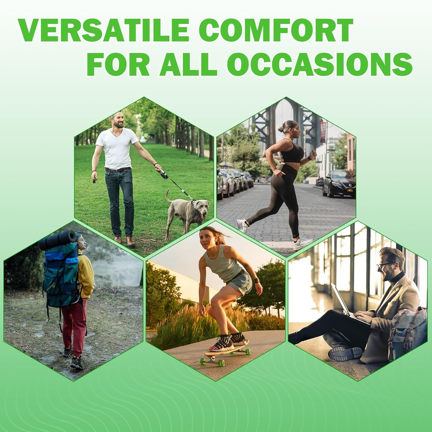 Ailaka 2 Pair Compression Cushioned Arch Support Brace, Plantar Fasciitis Sleeves for Pain Relief & Sore, Flat Feet, Heel Spurs image number 3