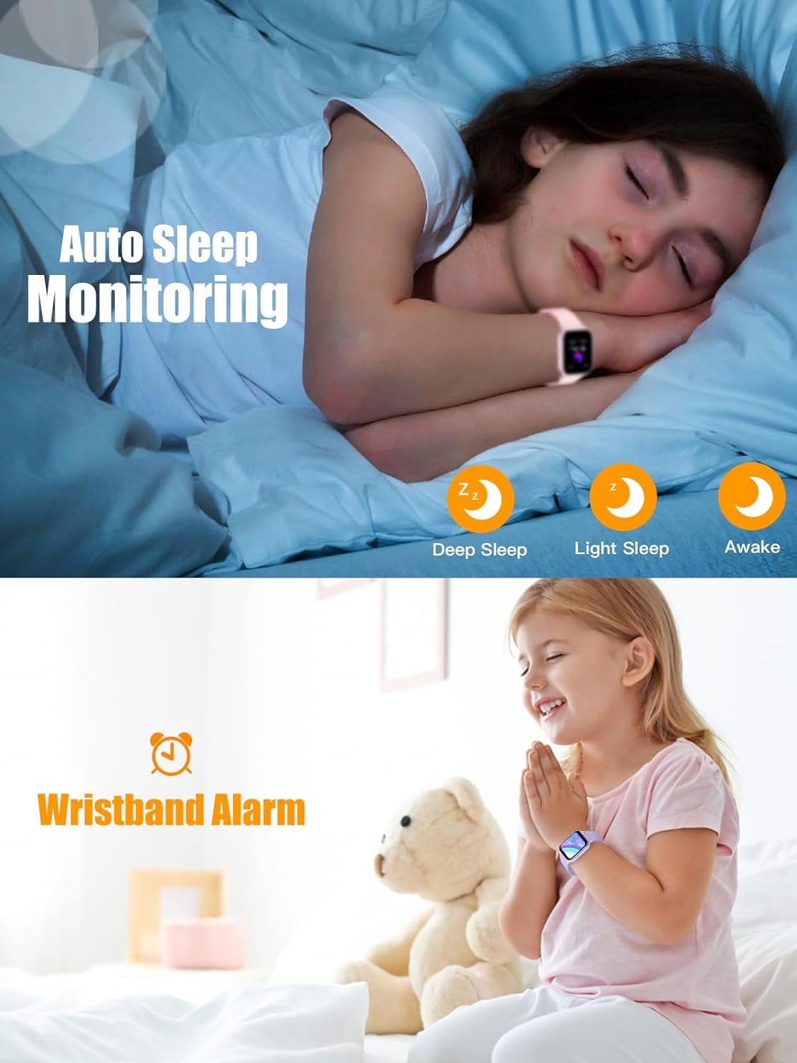 Mgaolo Kids Smart Watch for Boys Girls,Kids Fitness Tracker Smartwatch with Heart Rate Sleep Monitor,Waterproof Pedometer Activity Tracker for Android Iphone,Birthday Present