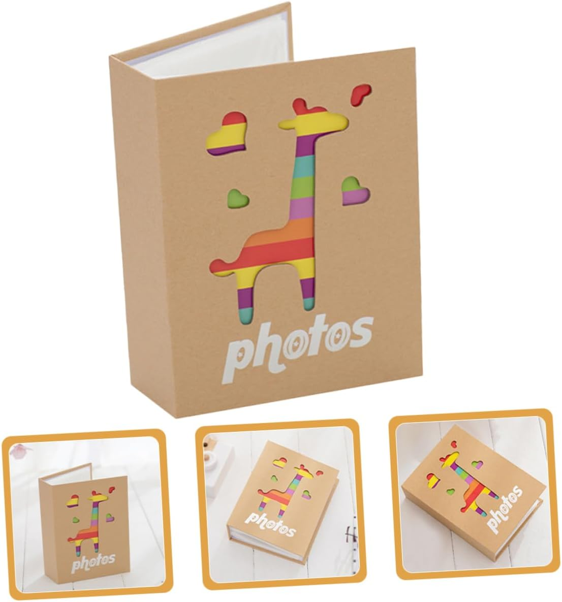 KOMBIUDA Elegant Photo Album for Scrapbook Album Colorful Cheetah Pattern 200 Pages 5X7 Inches Keepsake for Baby Boy or Baby Girl image number 3